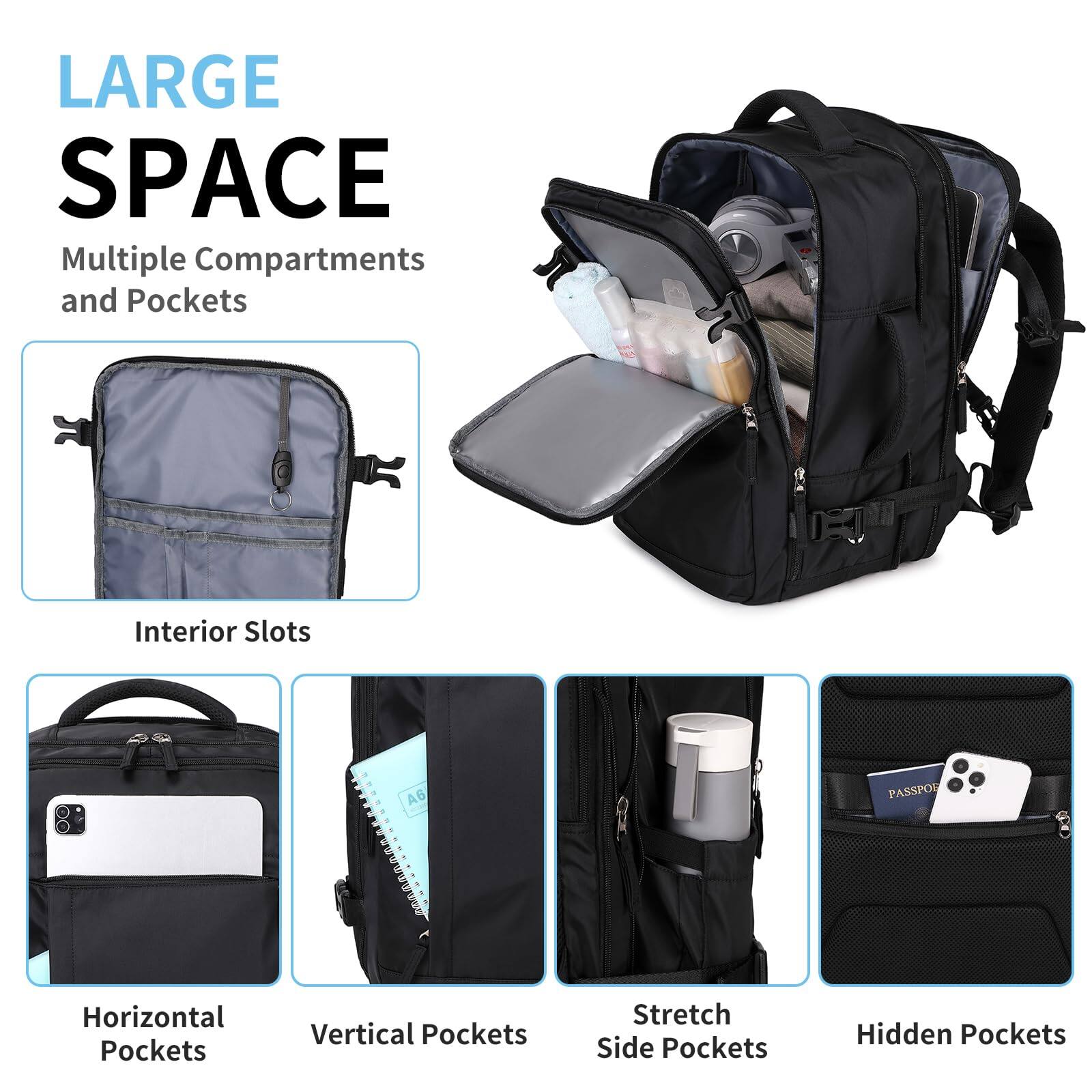 Cozy Serene Travel Backpack For Women Carry On Flight Approved Casual ...