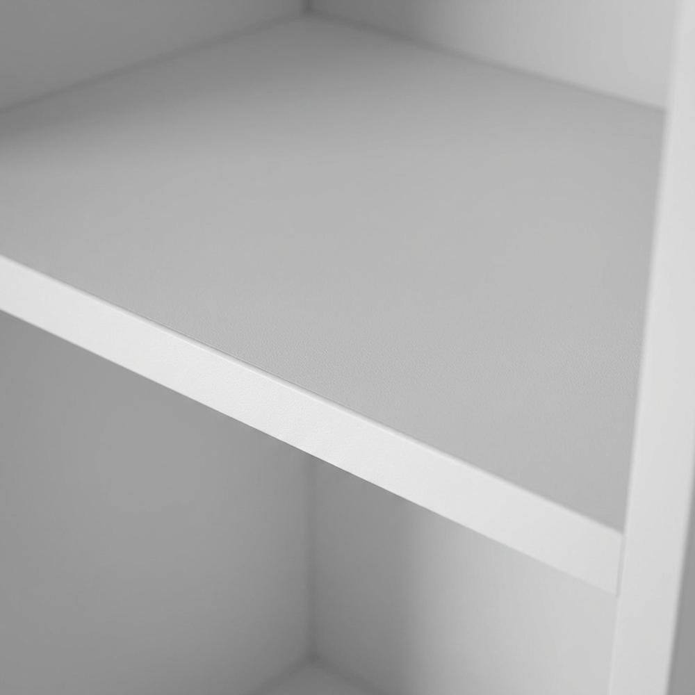 Alt View 3. FurniFact - White Tall 5 Shelf Bookcase - Stylish Narrow Bookshelf for Home or Office - White.
