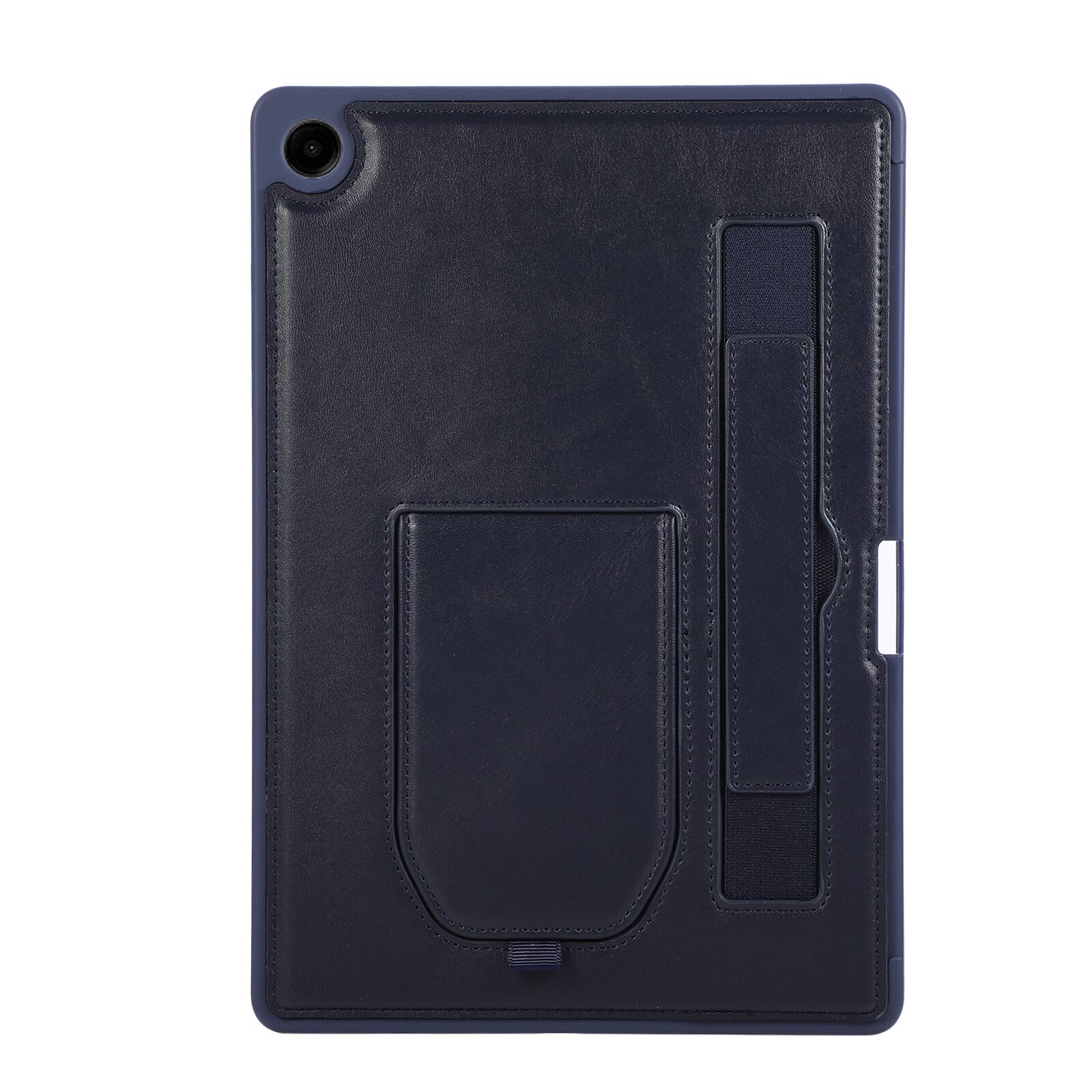 Alt View 2. Dteck - Shockproof Case for Samsung Galaxy Tab A11+ with Hand Strap and Foldable Kickstand, PU Leather TPU Protective Cover - Blue.
