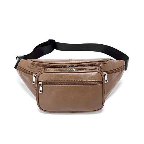 Fabibe - Genuine Leather Large 7 Pocket Waist Pack With Organizer Card Slots (black). MEASUREMENTS: 14 (max width including the - Brown