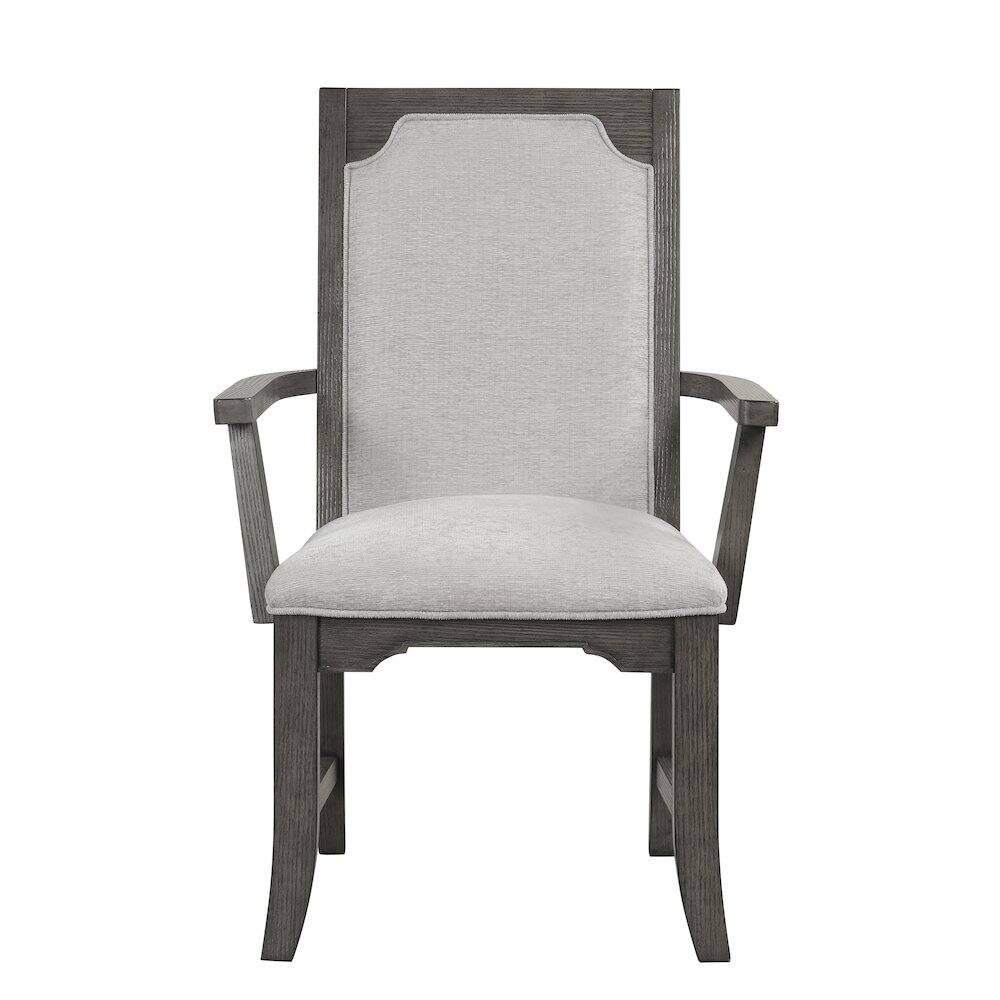 Left. New Classic Furniture - New Classic Furniture Lisbon Wood Dining Arm Chair in Gray (Set of 2) - Gray.