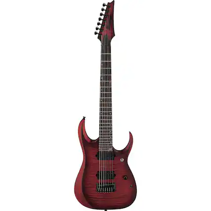 Front. Ibanez - Ibanez RG RGD721FA 7-String Electric Guitar, Stained Wine Red Burst Flat.
