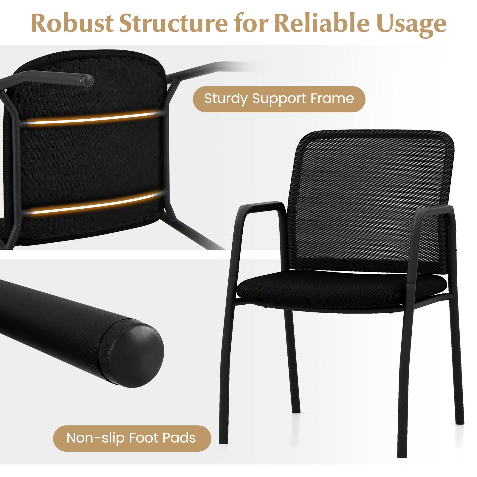 Robust Structure for Reliable Usage: Sturdy Support Frame and Non-slip Foot Pads