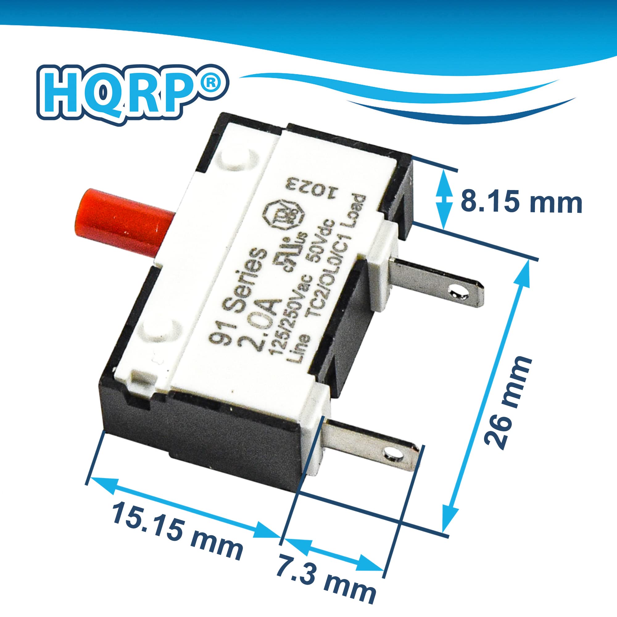 HQRPO  
HORP 1023 Load LR 50Vdc Series 2.0A 125/250Vac TC2/OLO/C1 91 Line  
8.15 mm  
26 mm  
15.15 mm  
7.3 mm