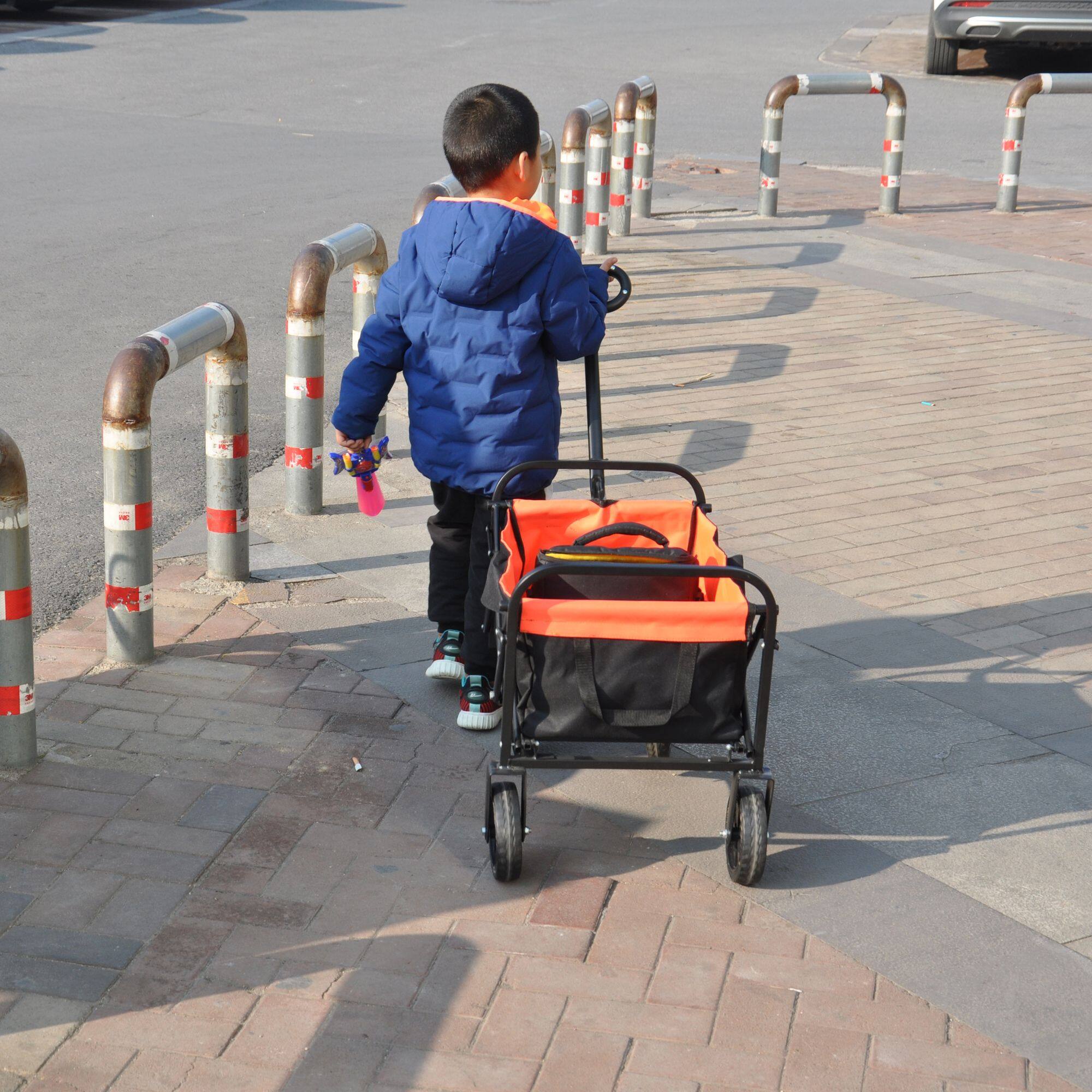 Alt View 10. Loheer - Loheer Folding Wagon Heavy Duty Utility Cart Collapsible Beach Wagon Portable Garden Cart Yellow.