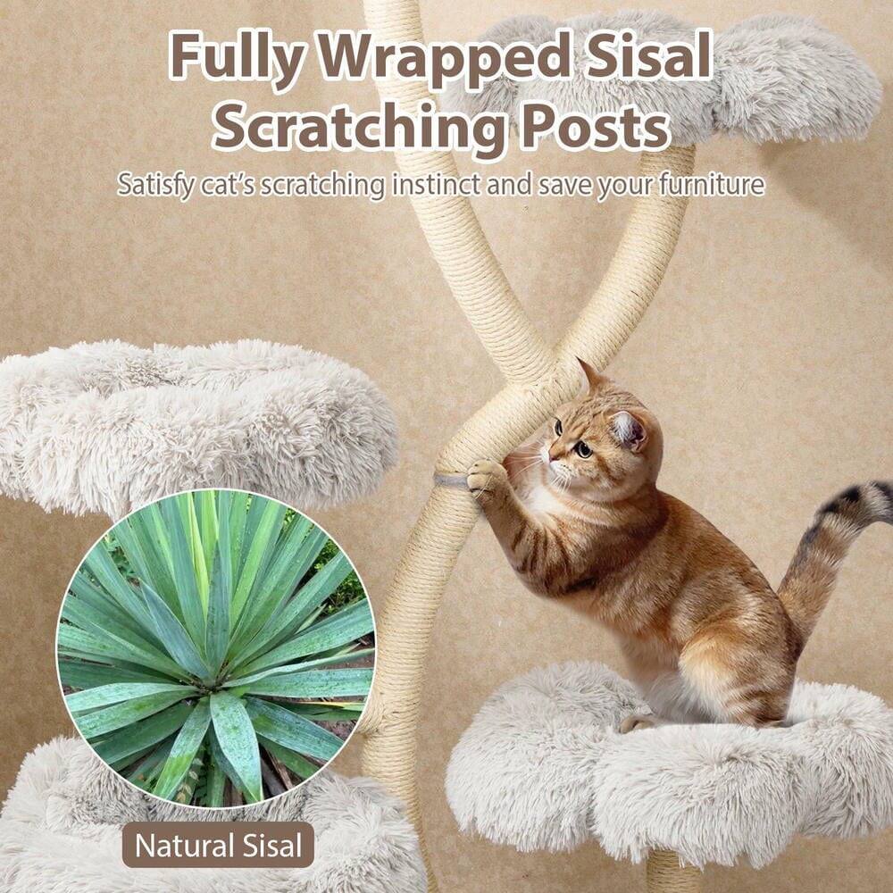Fully Wrapped Sisal Scratching Posts  
Satisfy cat's scratching instinct and save your furniture  
Natural Sisal