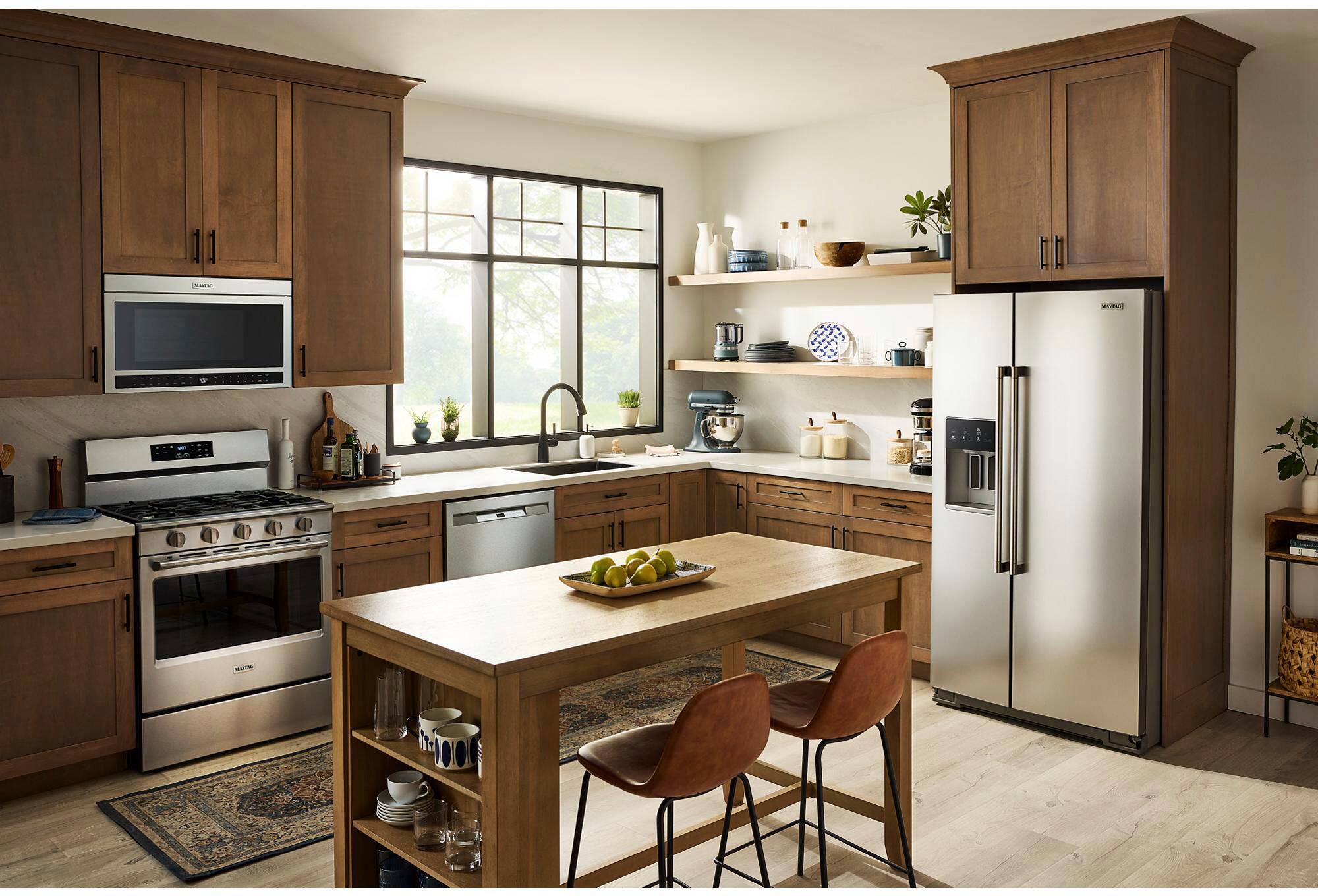 Alt View 19. Maytag - 28.7 Cu. Ft. Side-by-Side Built-in Refrigerator with Arctic Blue Interior - Fingerprint Resistant Stainless Finish.