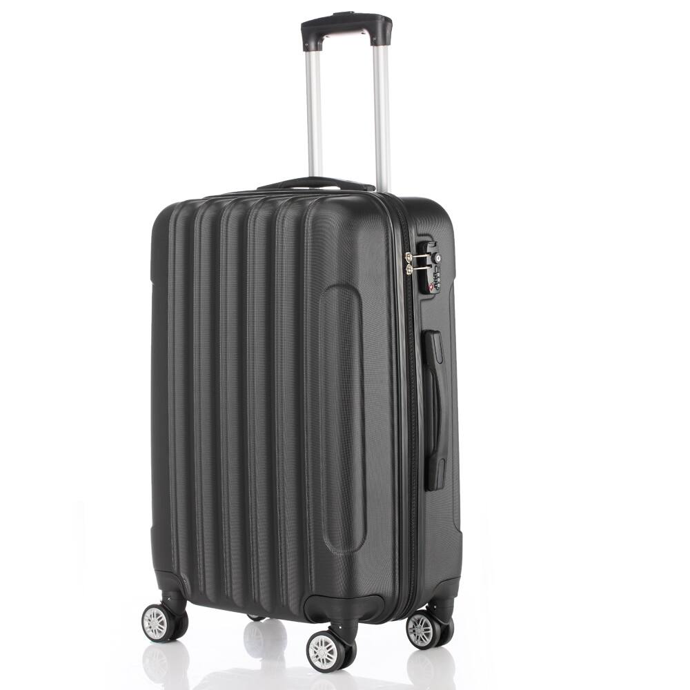 Alt View 1. Winado - 20"/24"/28" 3 Piece Trolley Carry On ABS Luggage Lightweight Hardside Suitcase Set Spinner Wheels & TSA Lock for Travel - Black.