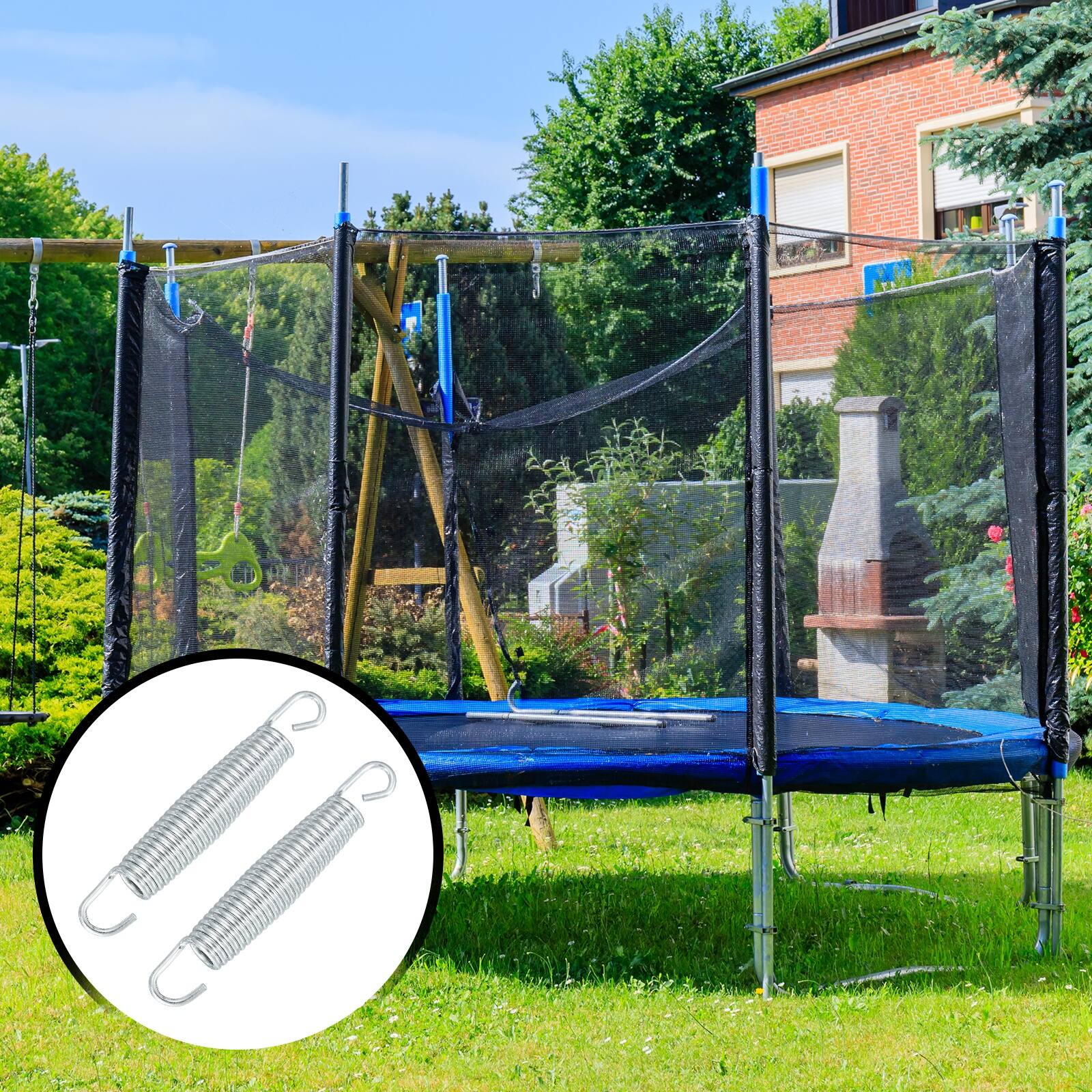 Alt View 5. Unique Bargains - Trampoline Springs, Carbon Steel, 5.3in, 2pcs Replacement for Fitness Rebounder - Silver.
