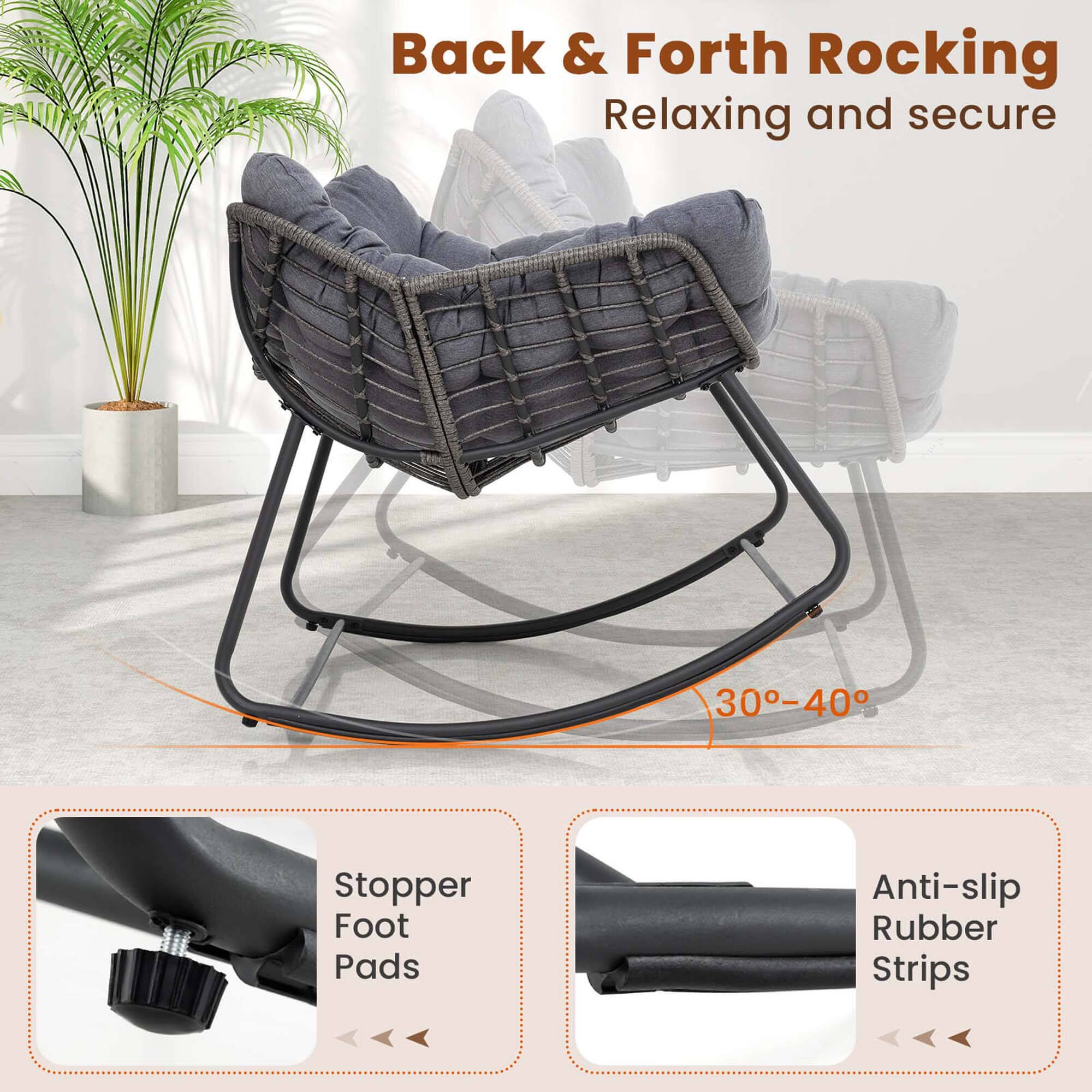 Back & Forth Rocking Relaxing and secure 30-40 Stopper Foot Pads Anti-slip Rubber Strips