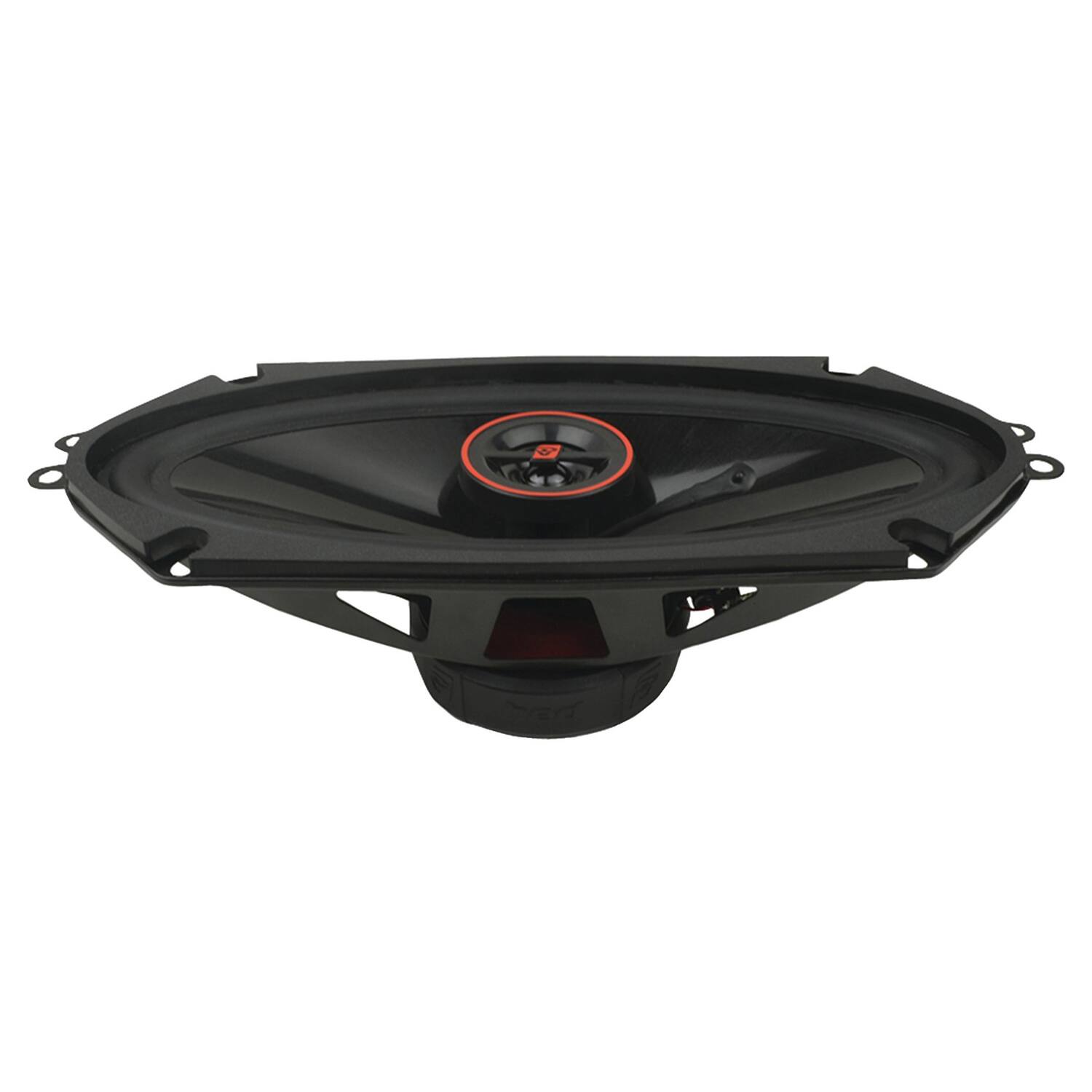 Angle. Cerwin Vega - Cerwin-Vega- H7410 - HED Series 4"×10" 2-Way Coaxial Speakers - Black and Red.