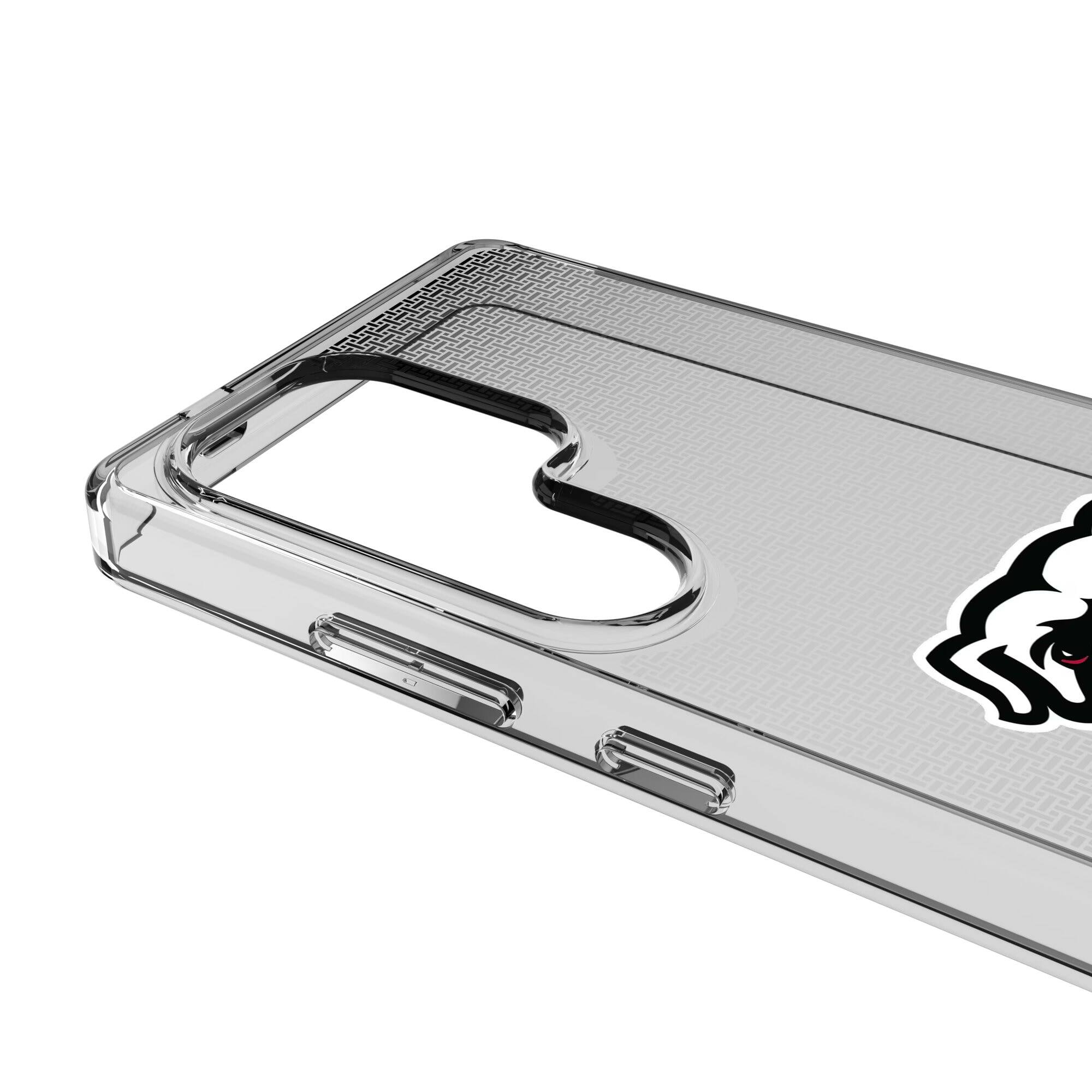 Alt View 2. Keyscaper - Georgia Bulldogs Linen Logo Galaxy Clear Case - S23 Ultra - Multicolor.