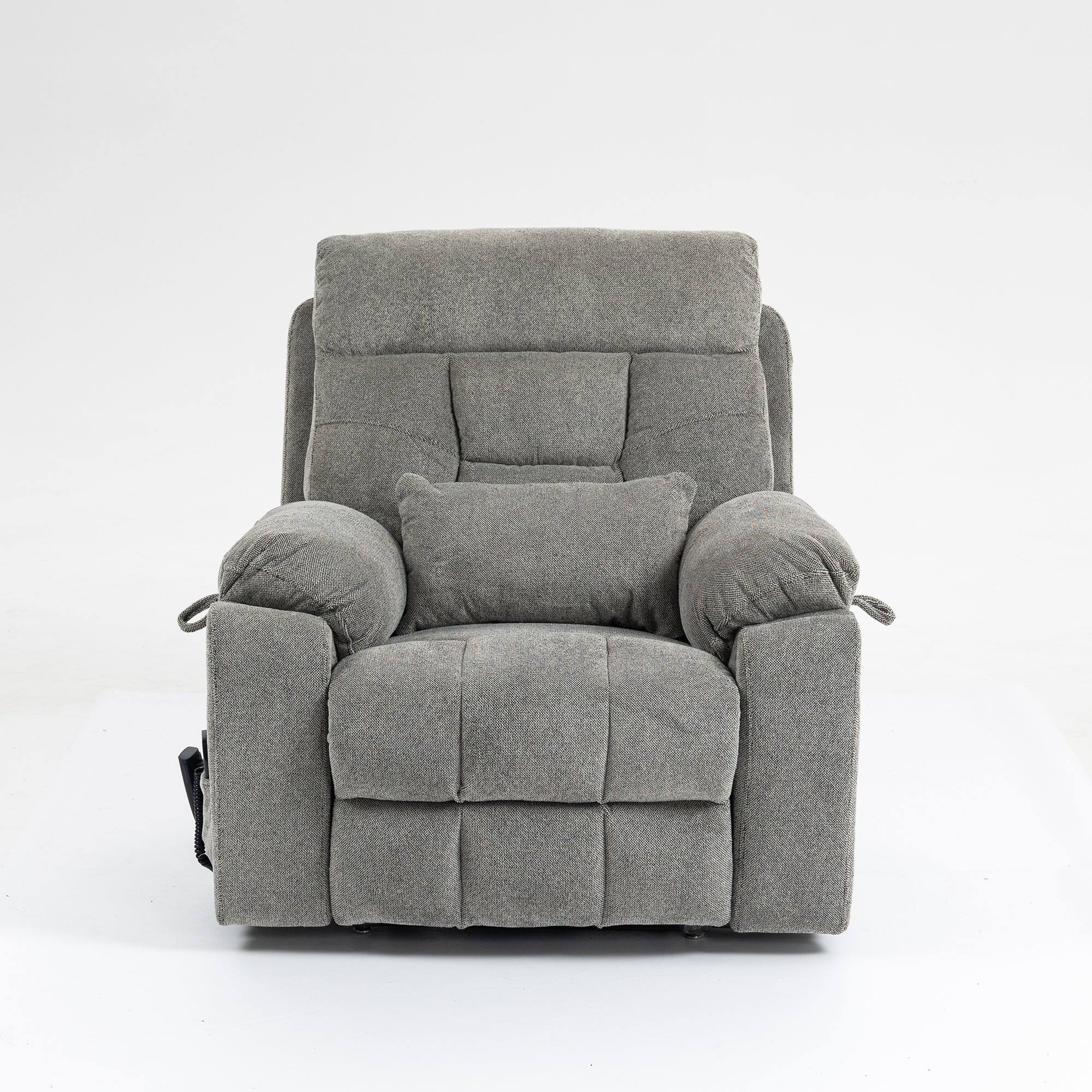 Alt View 1. Boyel Living - Oversized Elderly Electric Lift Chair Dual OKIN Motor 180° Flat Heat Massage 2 Remote 2 Cup Holder 2 Pocket - WHITE.