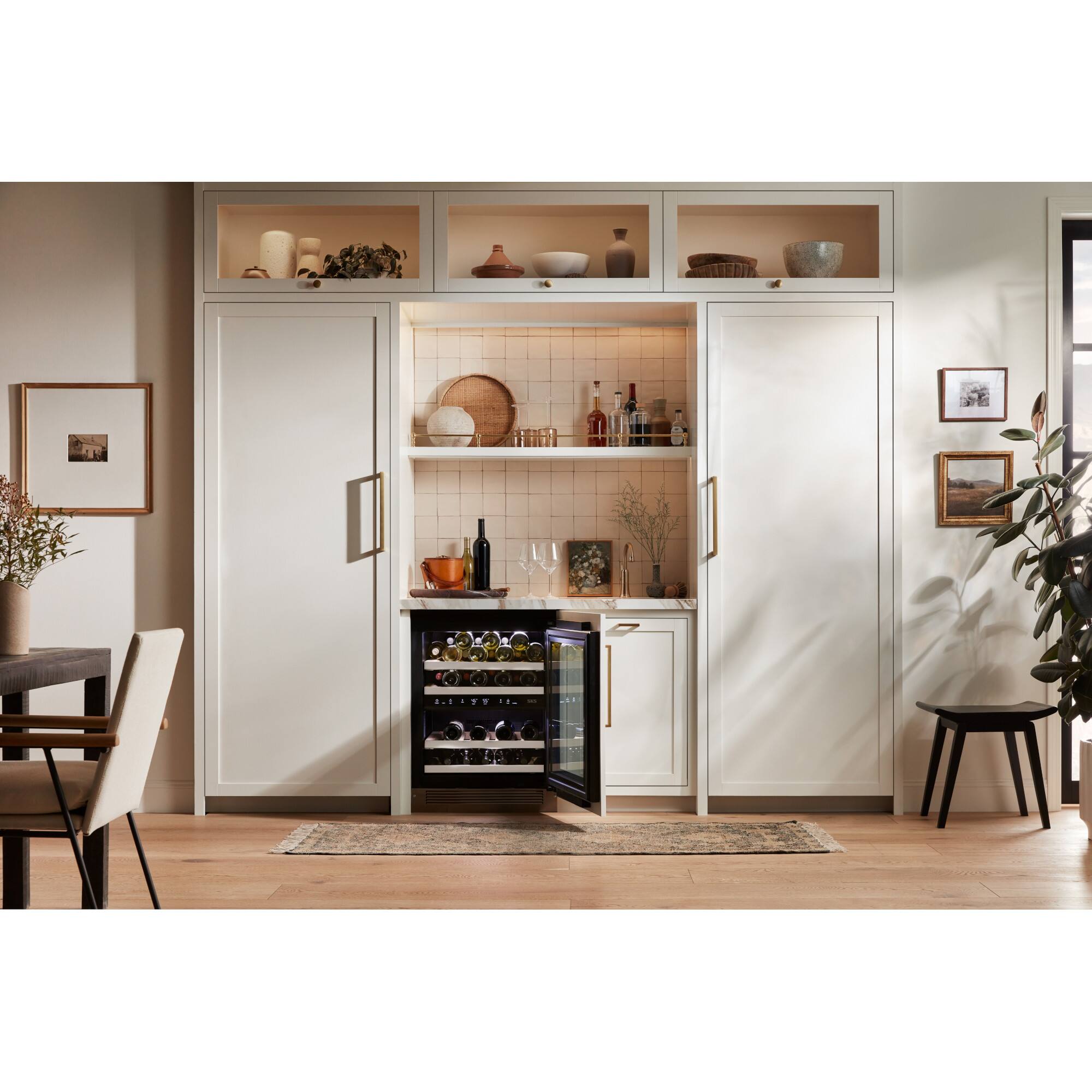Alt View 5. SKS - 24-inch 41-Bottle Built-In Smart Undercounter Wine Cooler with 2 Temperature Zones - Custom Panel Ready.