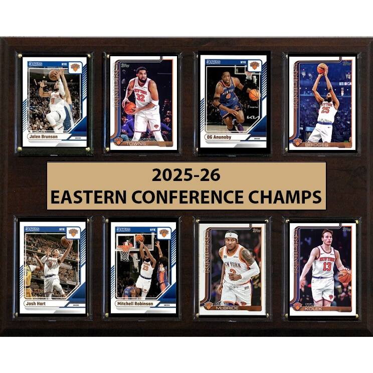 New York Knicks 2026 NBA Eastern Conference Champions 12" x 15" Eight-Card Plaque