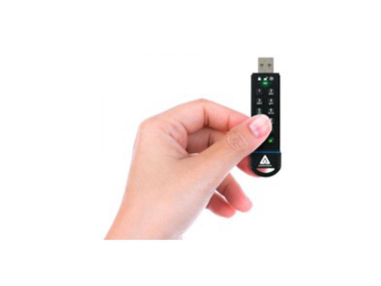 Alt View 2. Apricorn - Apricorn 480GB Aegis Secure Key 3.0 - USB 3.0 Flash Drive - 256-bit AES - TAA Compliant - Black.