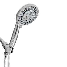 Akicon - High Pressure Handheld Shower Head 9-Setting with 60" Stainless Steel Hose 2.5 gpm - Brushed Nickel