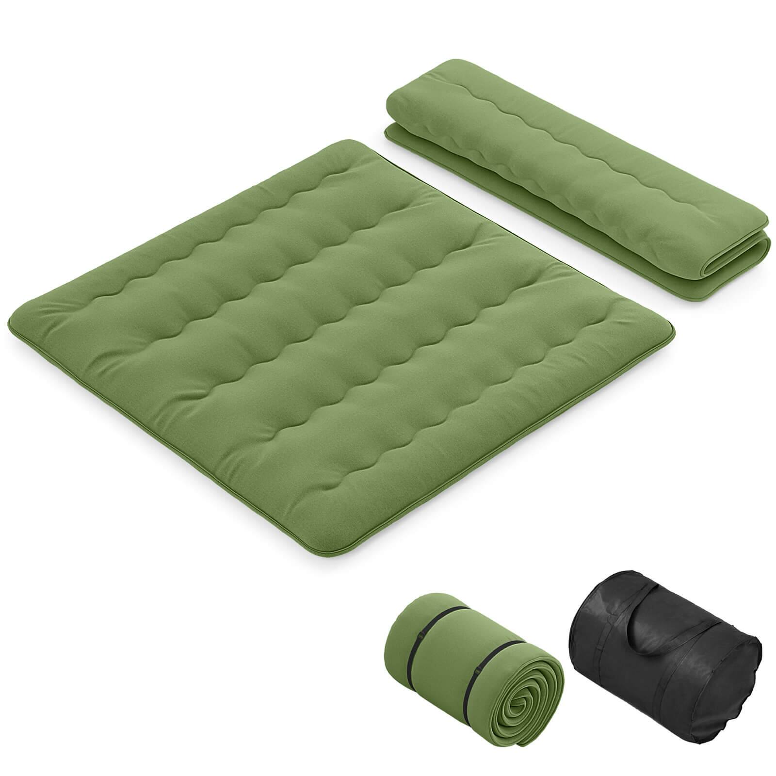 Front. Costway - Costway King Futon Mattress Japanese Floor Pad Washable Cover Carry Bag Green - Green.
