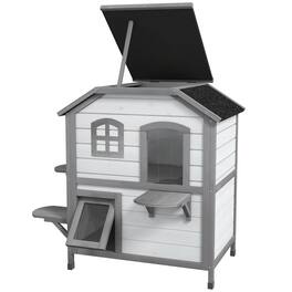 Pawhut - 2-Story Outdoor Cat House