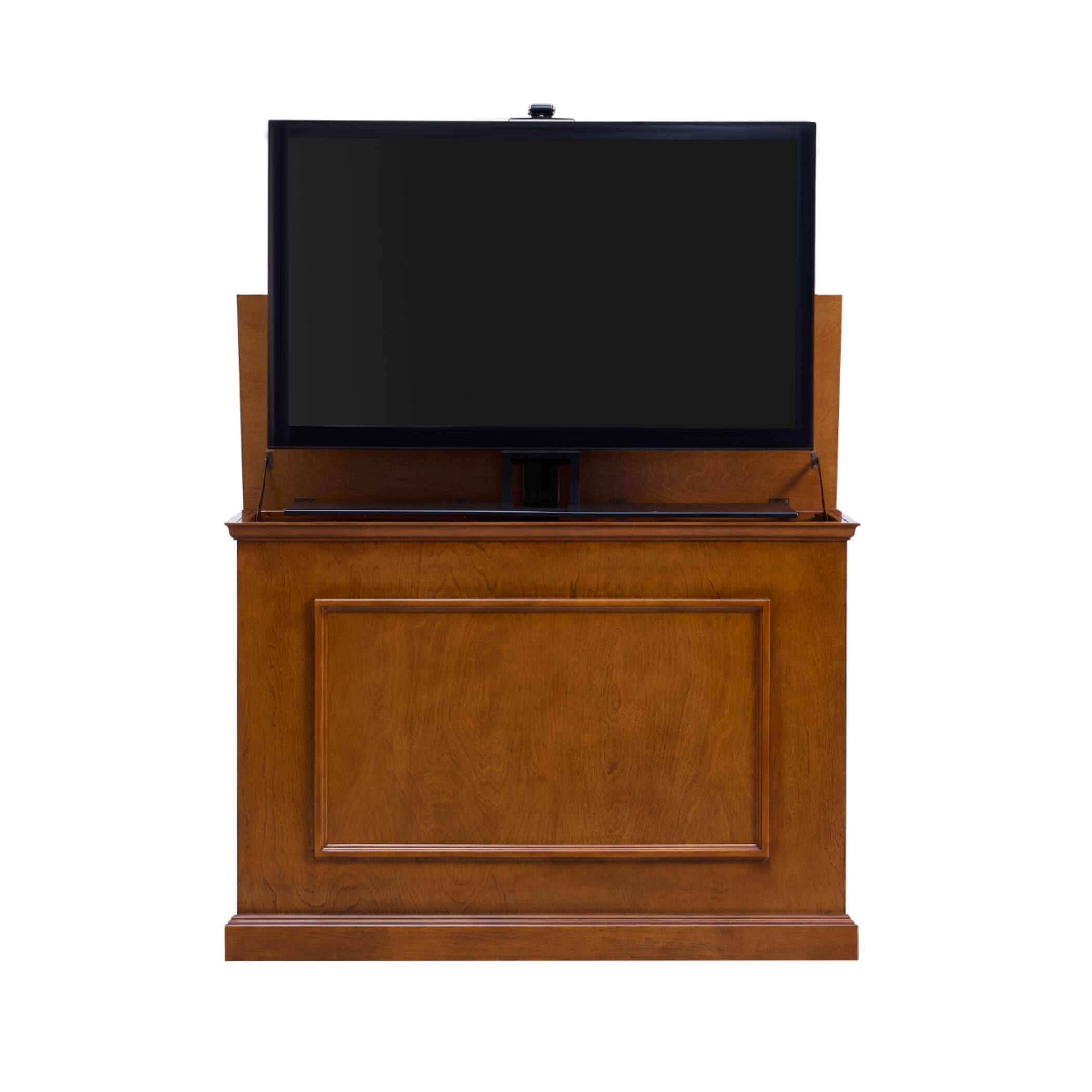 Alt View 3. Touchstone Home Products - The Elevate by Touchstone - Smart Motorized TV Lift Cabinet for Flat Screen TVs up to 50 Inches - Honey Oak.