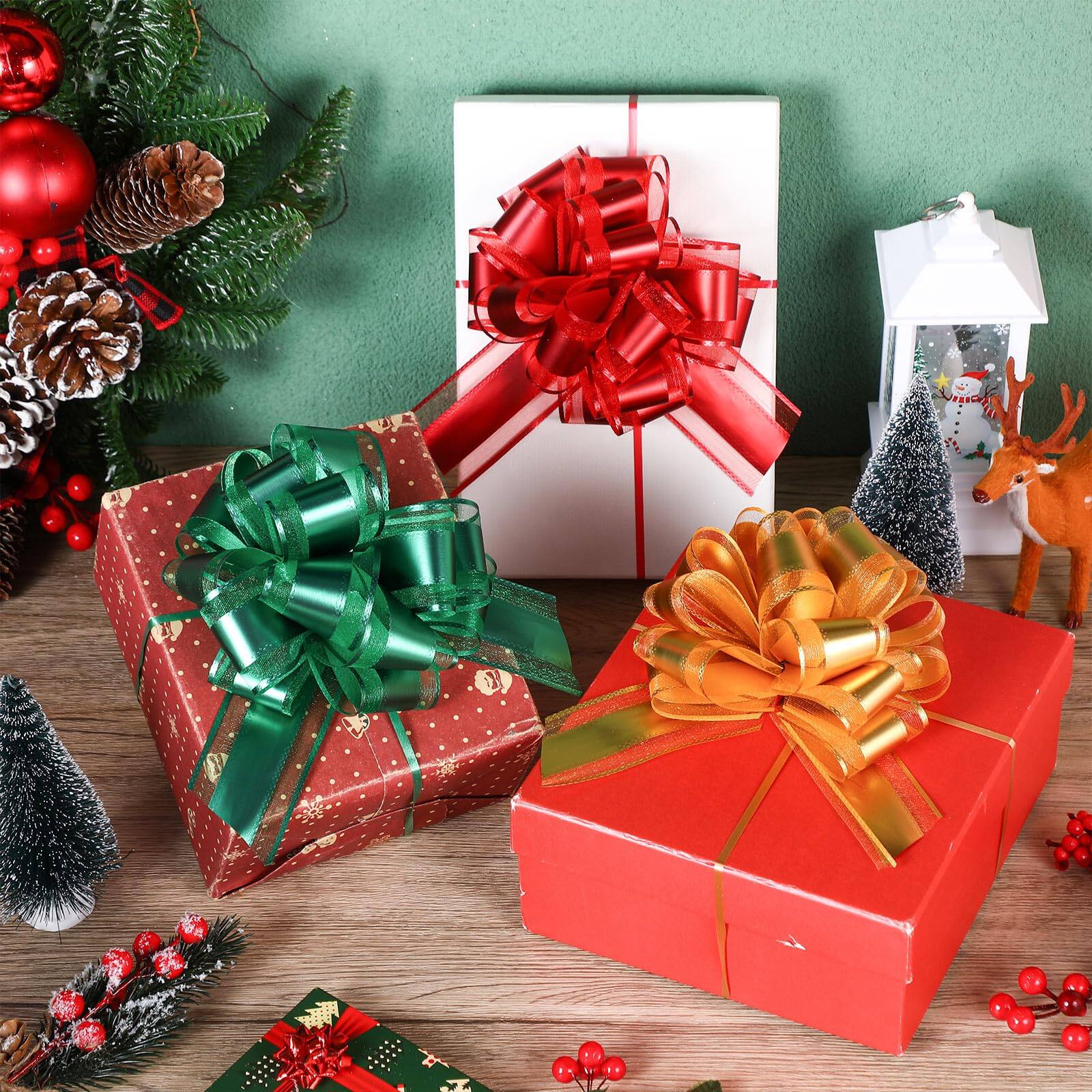 Paradigms Interiors 6 Inch Pull Bows Gift Wrapping Ribbon For Christmas ...