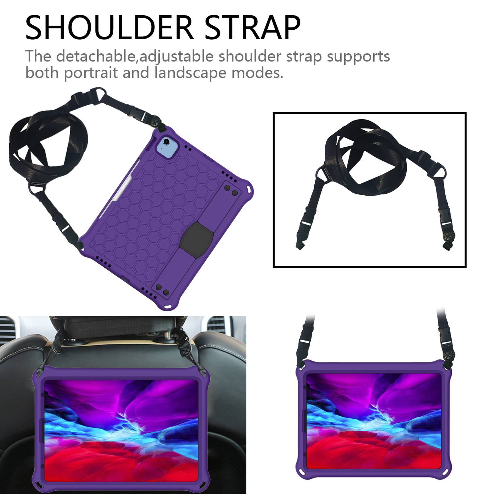 SHOULDER STRAP

The detachable, adjustable shoulder strap supports both portrait and landscape modes.