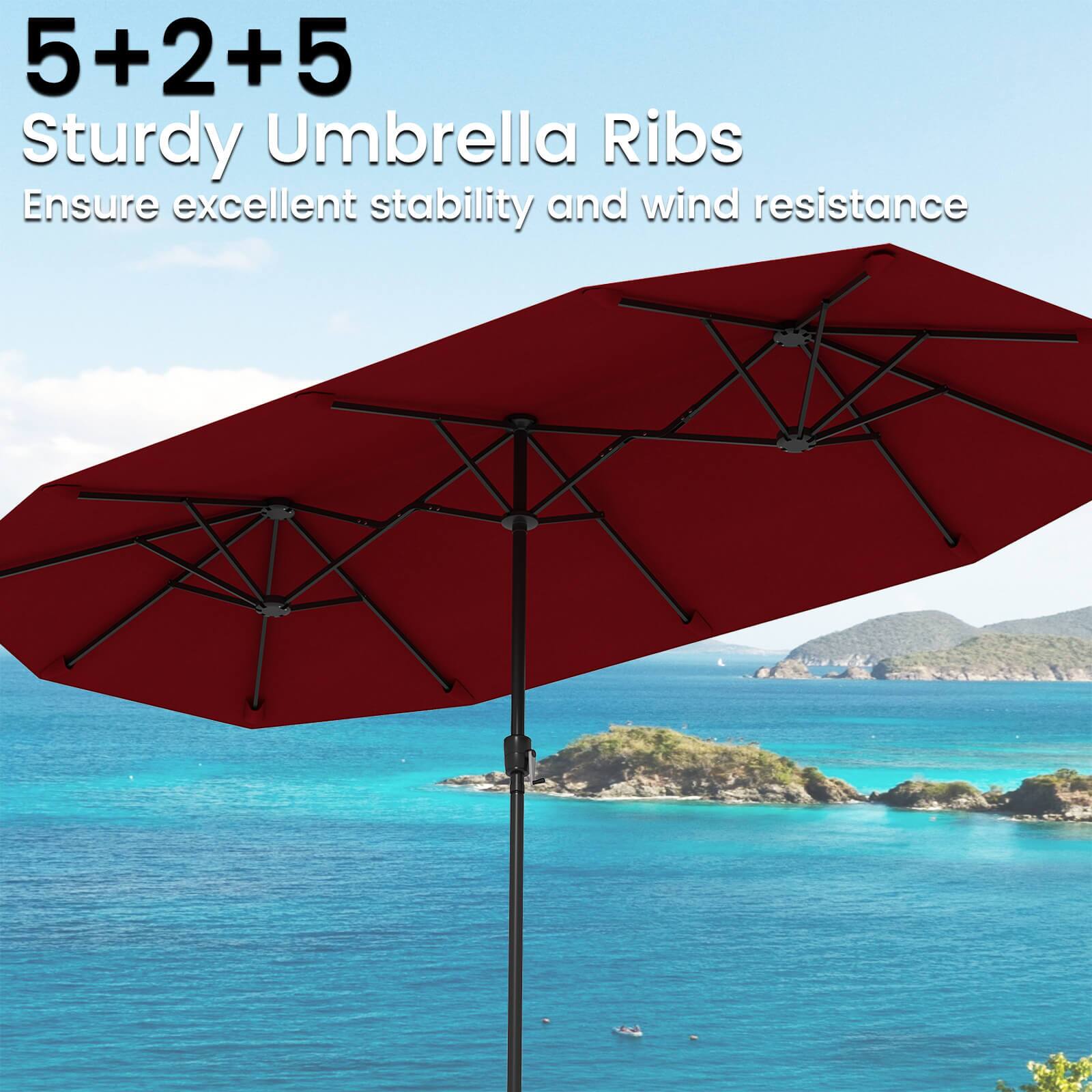 5+2+5+2+5 Sturdy Umbrella Ribs Ensure excellent stability and wind resistance.