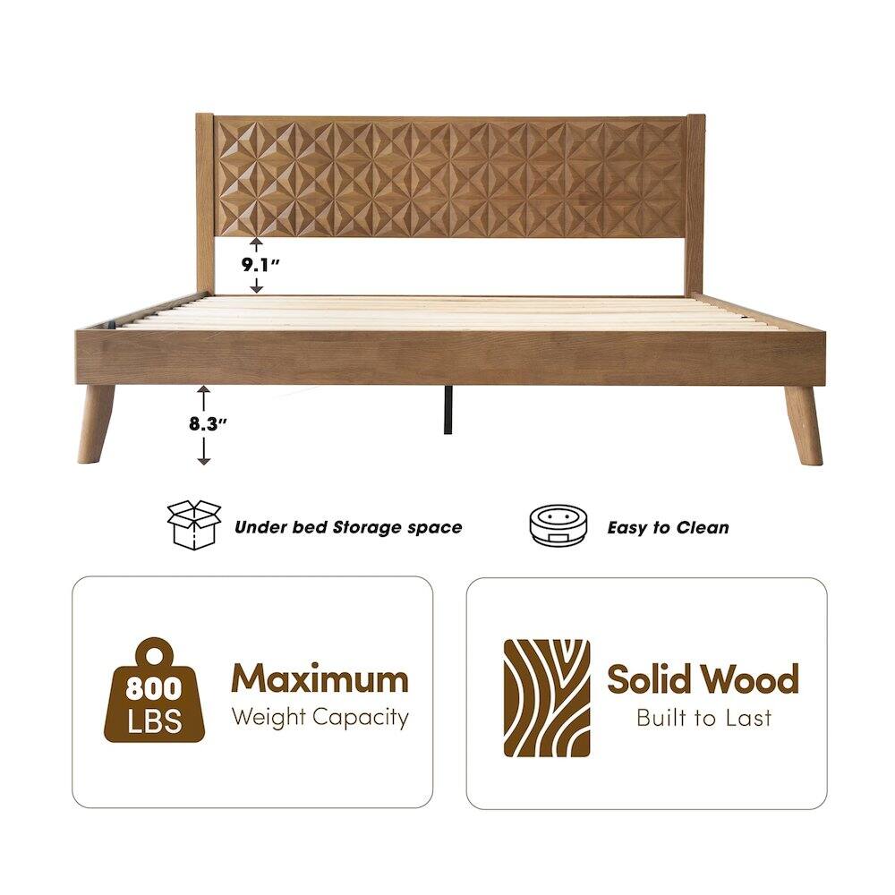 9.1" 8.3" Under bed Storage space Easy to Clean 800 Maximum LBS Weight Capacity Solid Wood Built to Last
