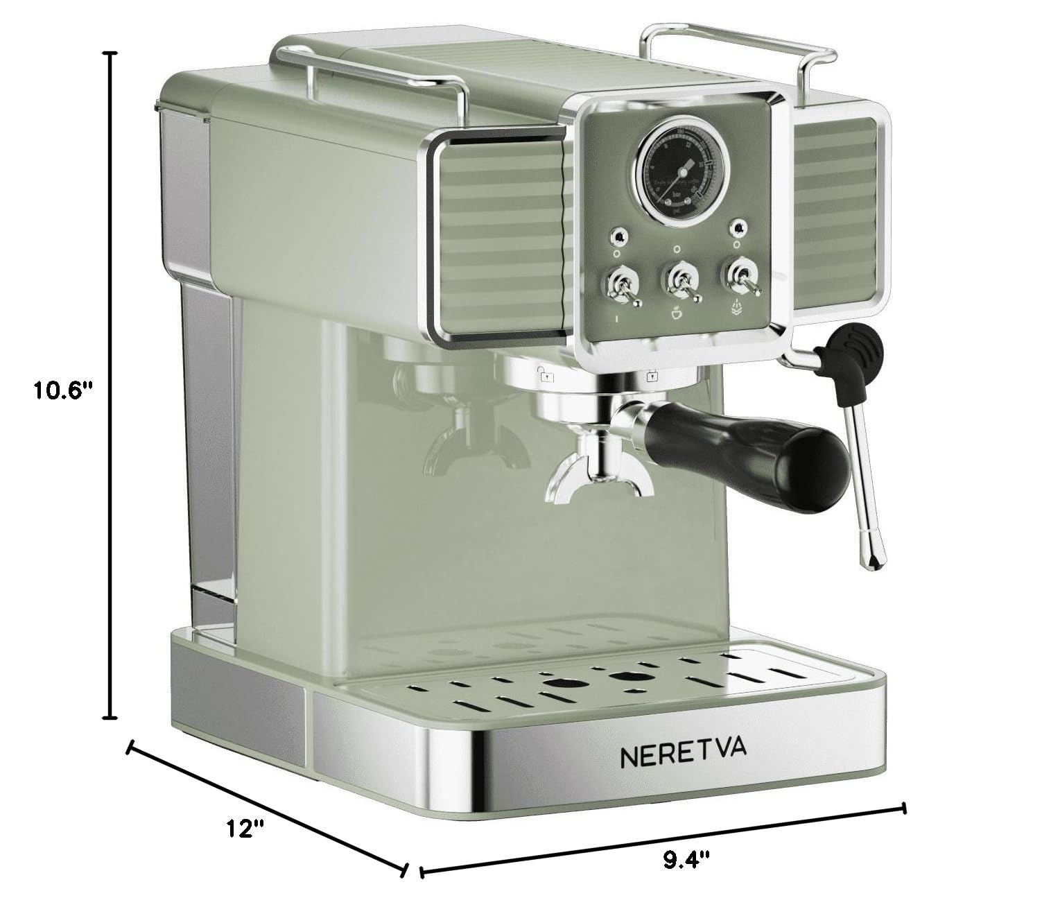 ZACHVO Espresso Maker with Steam Wand, 1.6L Water Tank Green