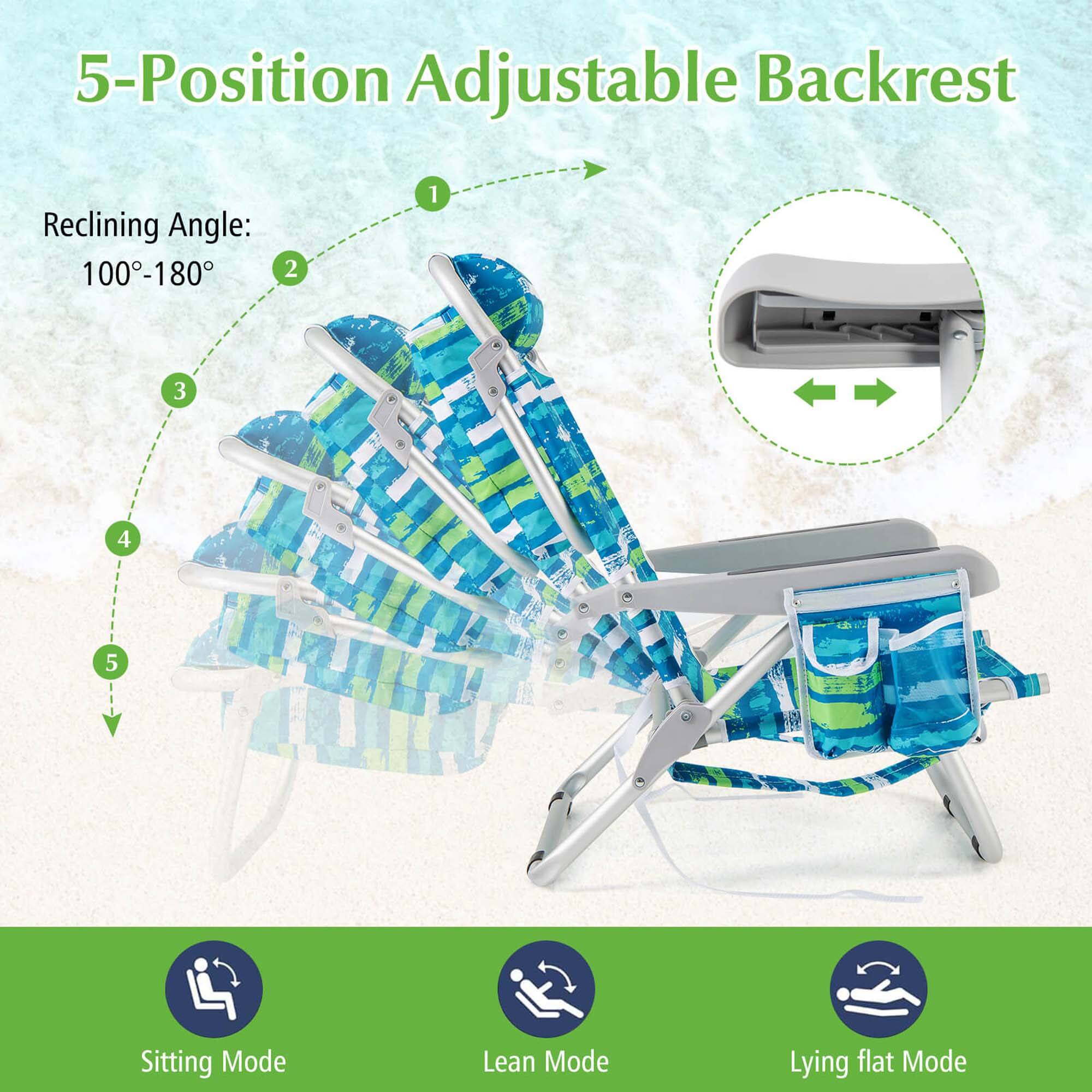 5-Position Adjustable Backrest Reclining Angle: 100-180
1. Sitting Mode
2. Lean Mode
3. Lying flat Mode