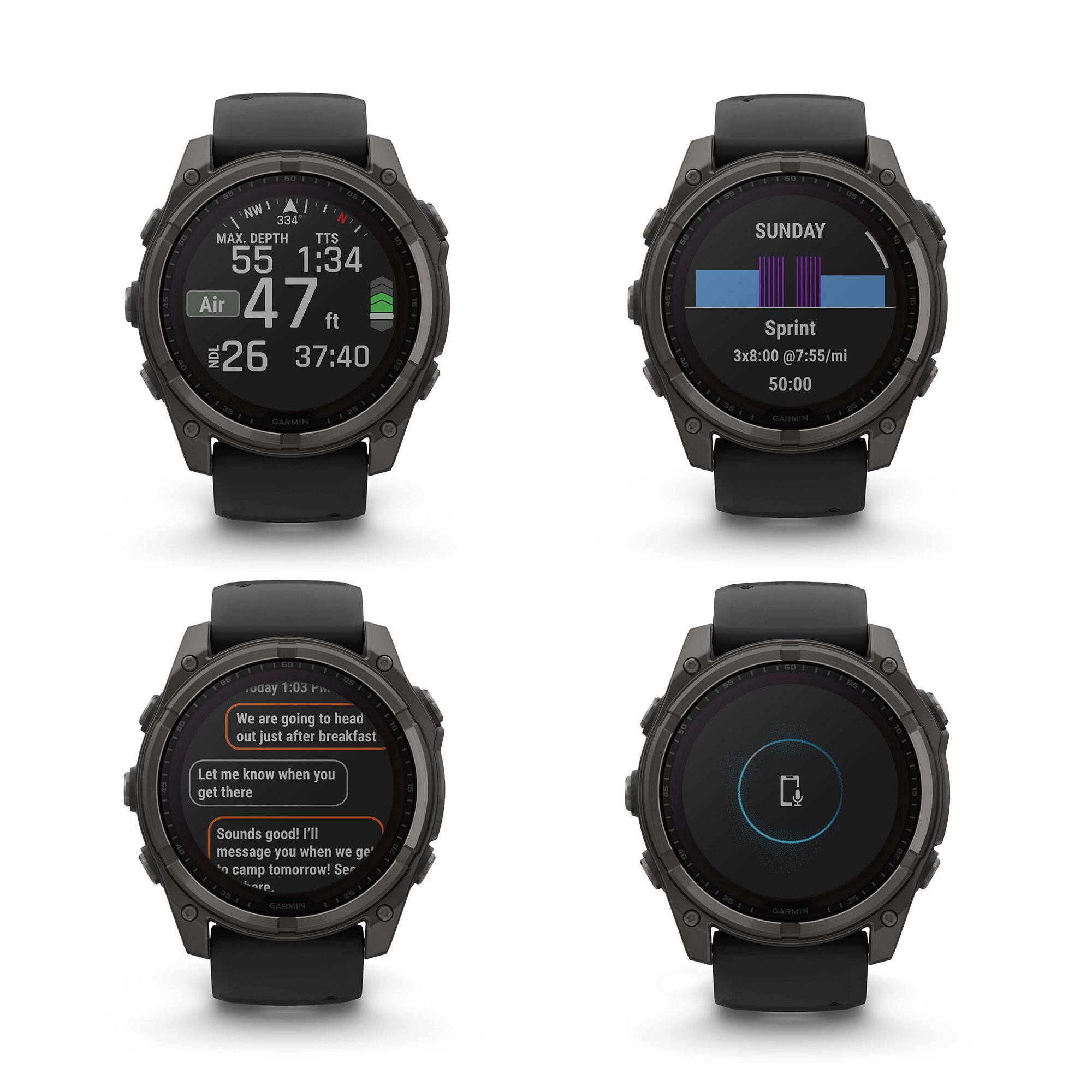 NW 334 MAX. DEPTH TTS 55 1:34 Air 47 ft NOL 26 37:40 SUNDAY Sprint 3x8:00 @7:55/mi 50:00 SAMIN GARSIN

oday 1:03 Fn. We are going to head out just after breakfast. Let me know when you get there. Sounds good! I'll message you when we get to camp tomorrow! Ser CorD LAOMIN CLUPAN