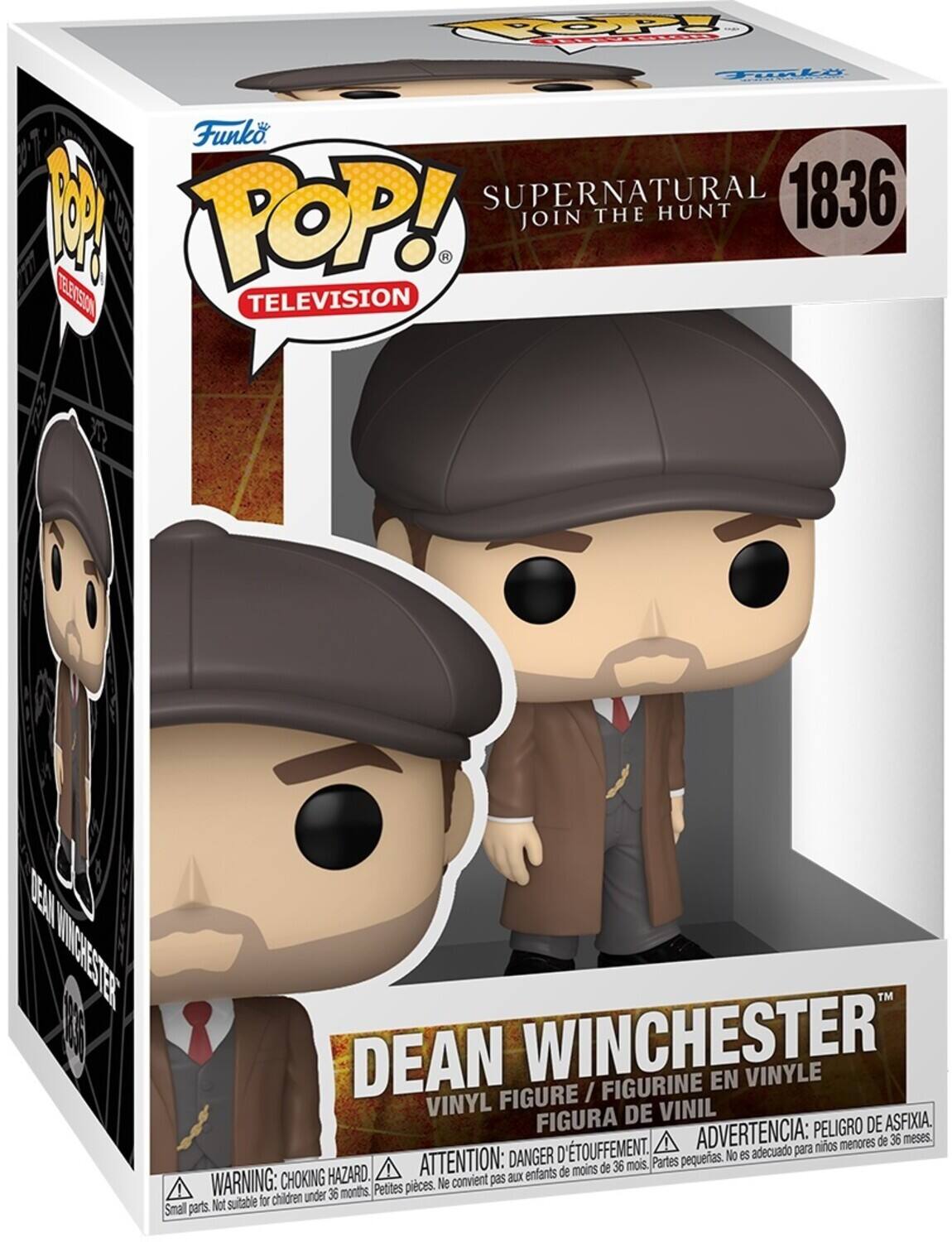 POO Tinly Funko  
SUPERNATURAL 1836 M  
JOIN THE HUNT  
TELEVISION  
DEAN WINCHESTER  
VINYL FIGURE / FIGURINE EN VINYLE / FIGURA DE VINIL  
ADVERTENCIA: PELIGRO DE ASFIXIA. menores de 36 meses.  
DANGER: CHOKING HAZARD. Small parts. Not suitable for children under 36 months.  
ATTENTION: aux enfants de moins de 36 mois, Petites pièces. Ne convient pas.
