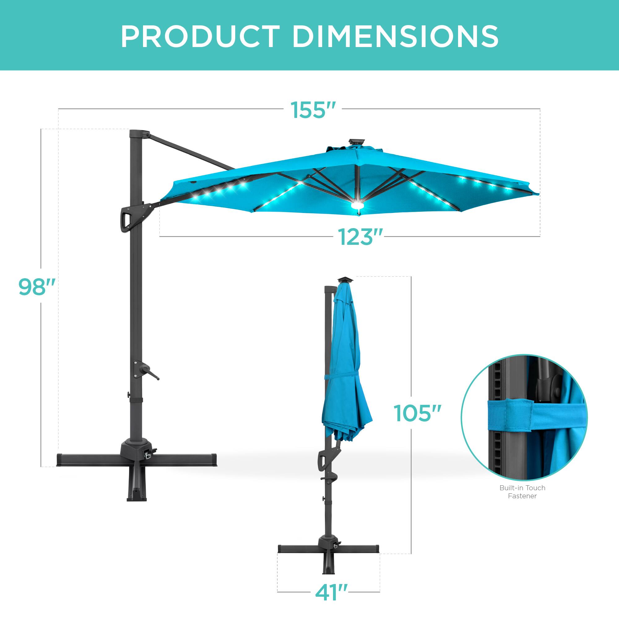 PRODUCT DIMENSIONS

- 155"
- 123"
- 98"
- 105"
- 41"

Built-in Touch Fastener