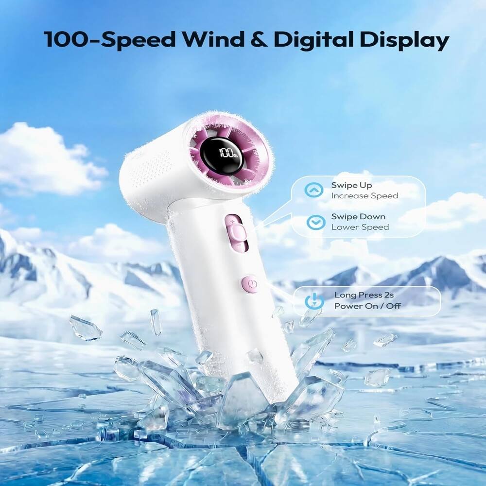 100-Speed Wind & Digital Display  
Swipe Up Increase Speed  
Swipe Down Lower Speed  
Long Press 2s Power On/Off