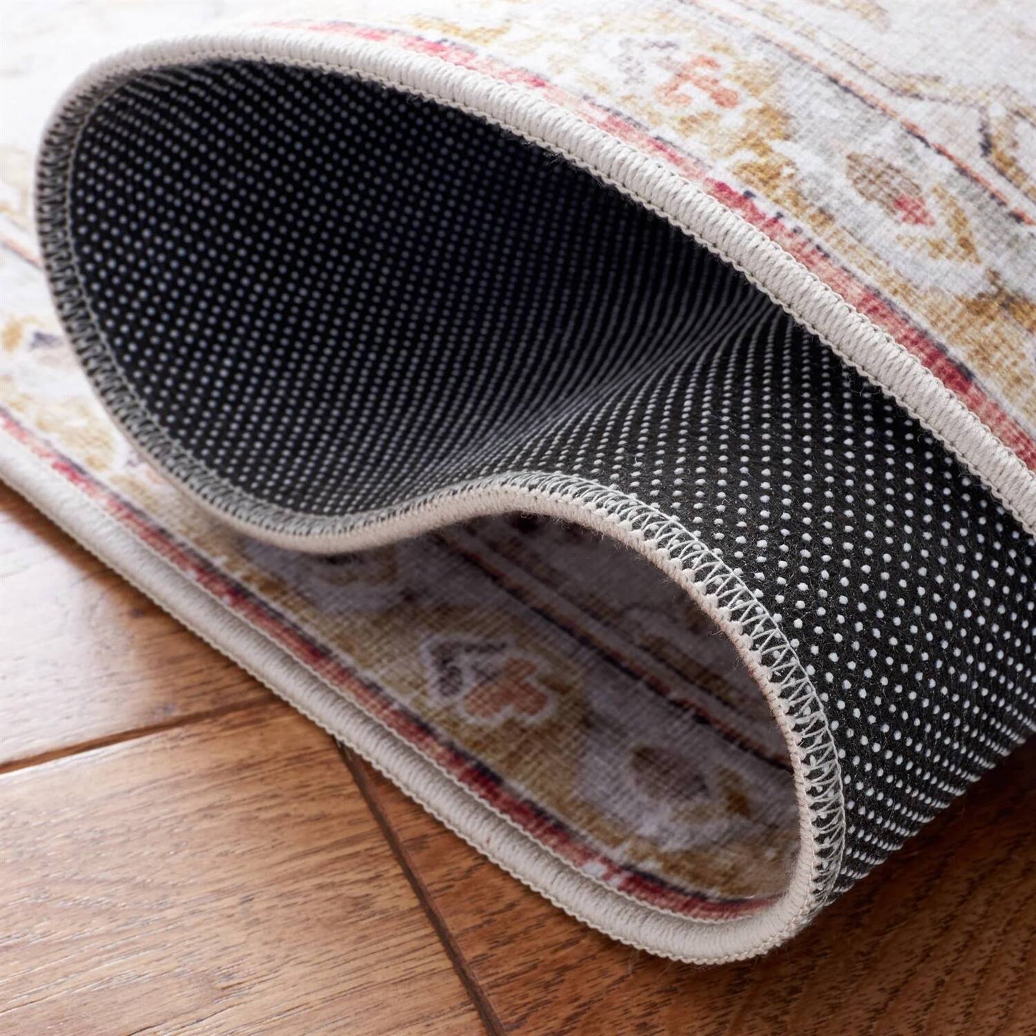 Alt View 1. Hivvago - 5 ft. x 8 ft. Traditional Persian Style Washable Boho Light Grey Red Area Rug - Light Grey Red.