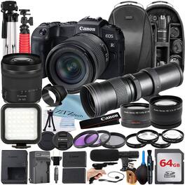 Canon - EOS RP Mirrorless Camera with 24-105 Lens + 64GB Card + Backpack + ZeeTech Bundle (International Version) - Black