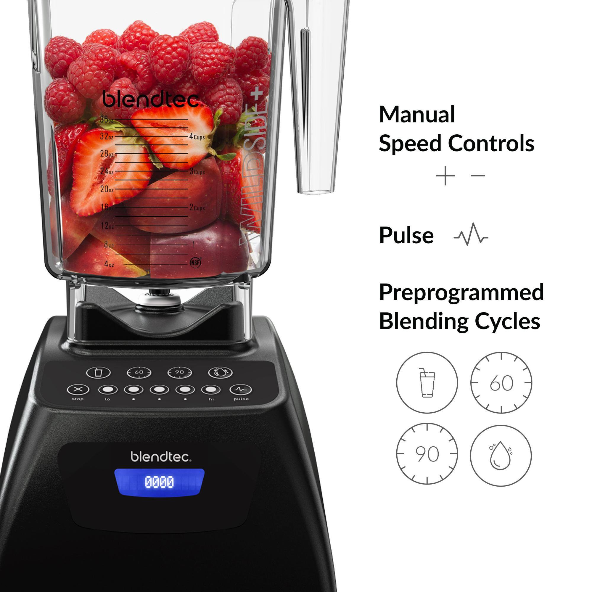 blendtec 86.32 4Cps 28 24dz u 20z L8 20ms 12.8 4 EU + MILDSIDE+ Manual Speed Controls + - Pulse Preprogrammed Blending Cycles X s - 6 9 1 pss 60 blendtec. 0000