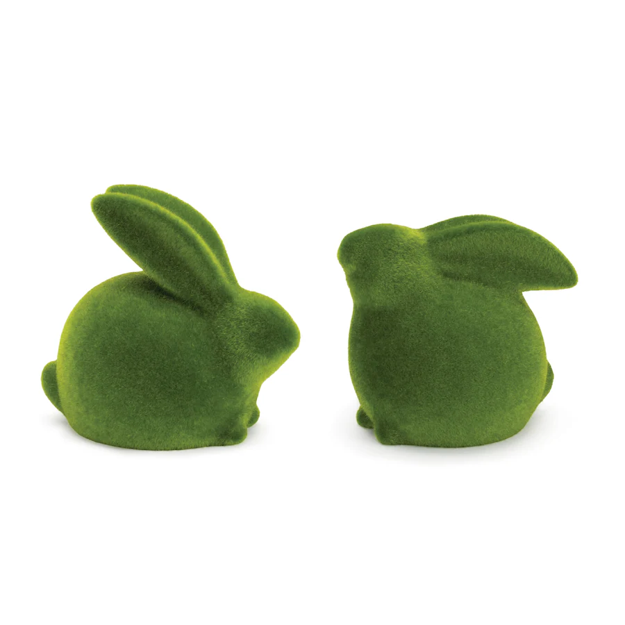 BreeBe Mossy Terra Cotta Rabbit Figurine (Set of 2) Green 92100DS ...