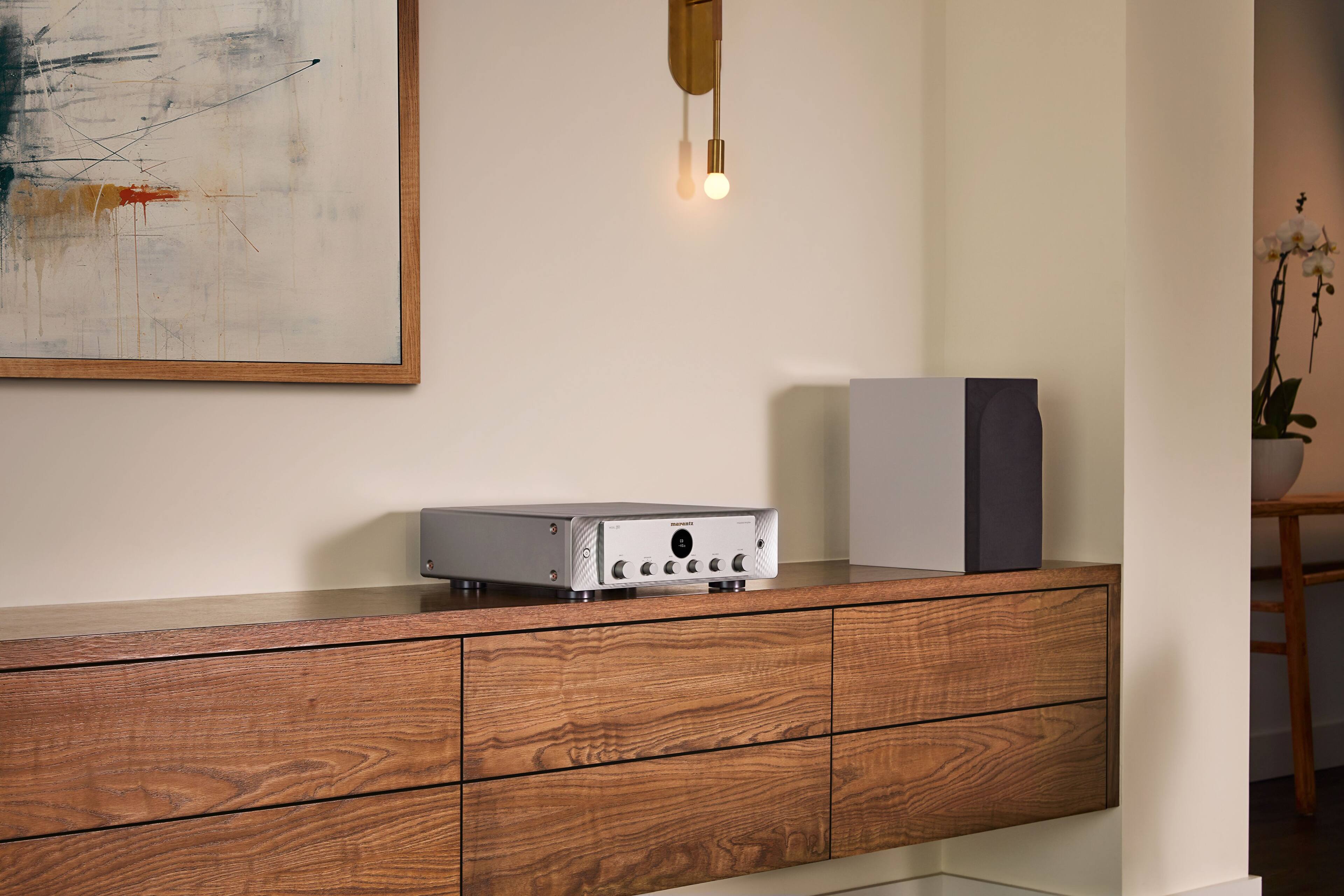 Alt View 14. Marantz - MODEL 50 70W 2-Ch. Stereo Integrated Amplifier - Silver Gold.