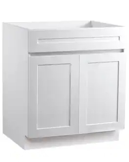 VEVOR - Shaker Base Cabinet, 30-Inch Unassembled Sink Base Cabinet, 30" W x 24" D x 34.5" H Ready to Assemble Cabinet - White