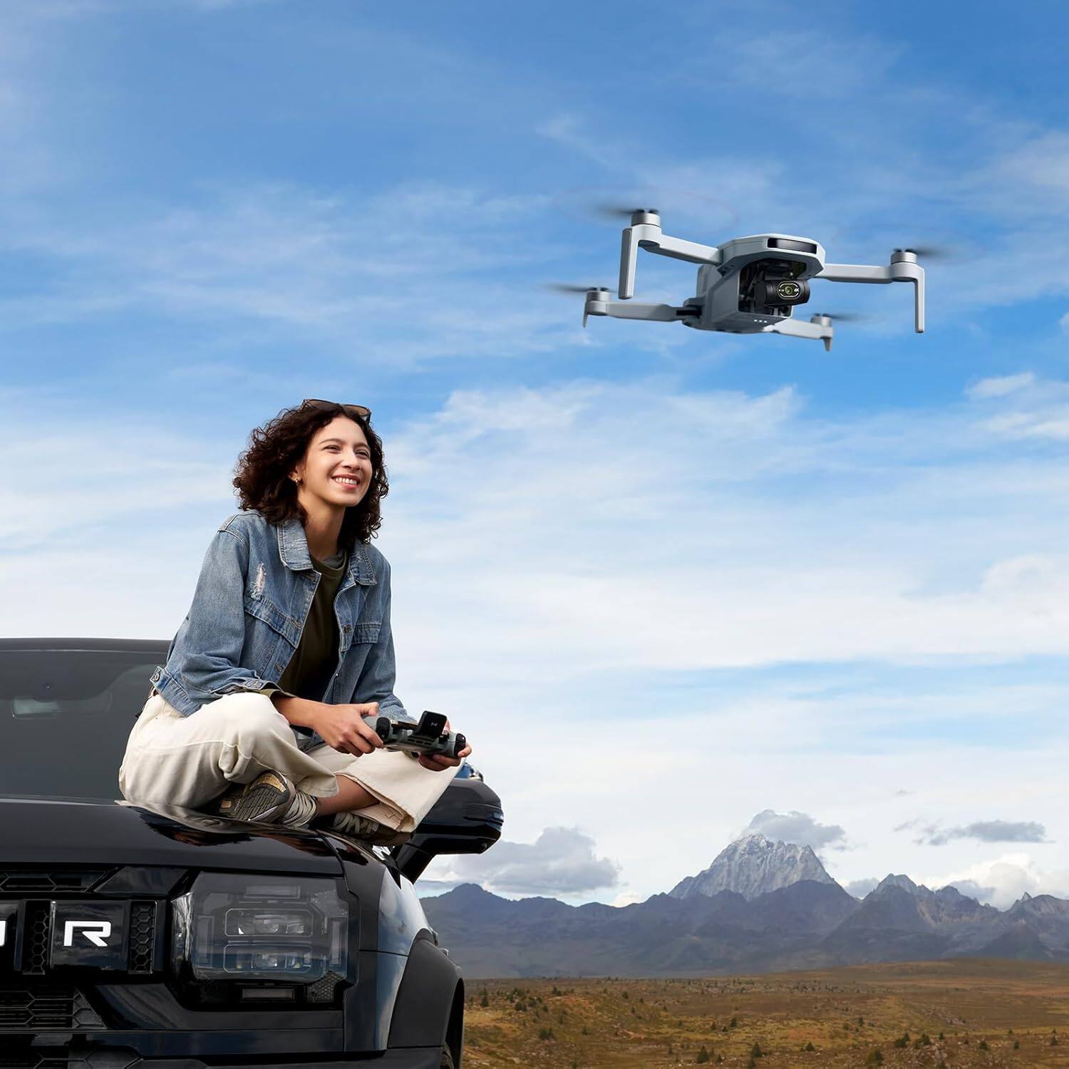 Alt View 5. Potensic - Atom 2 Drone with Camera 4K HDR Video, 8K Photo, Under 249g, Gimbal, 10KM Transmission, AI Track, Standard Kit - White.