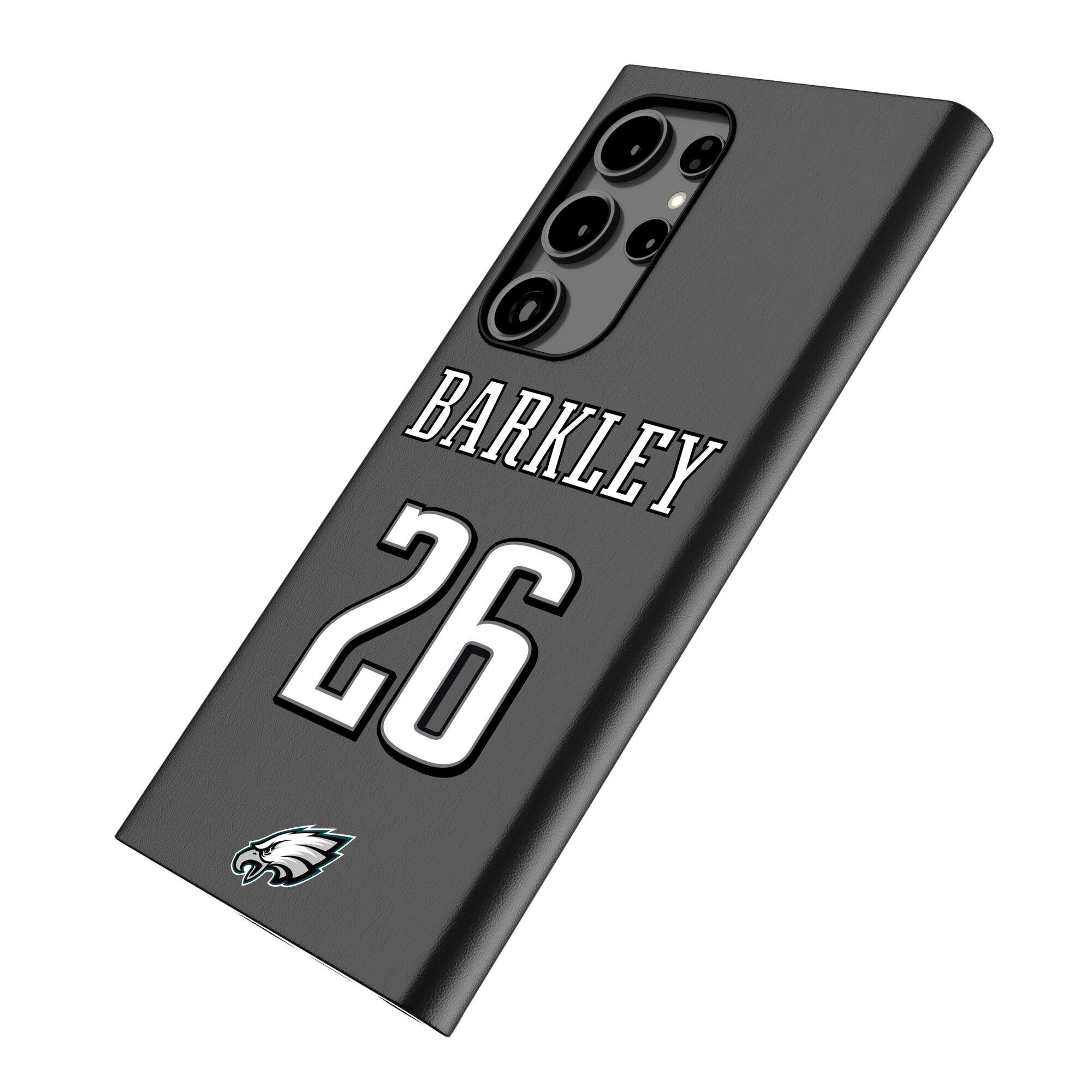 Alt View 1. Keyscaper - Saquon Barkley Black Philadelphia Eagles Galaxy Magnetic Bump Case - S25 - Black.