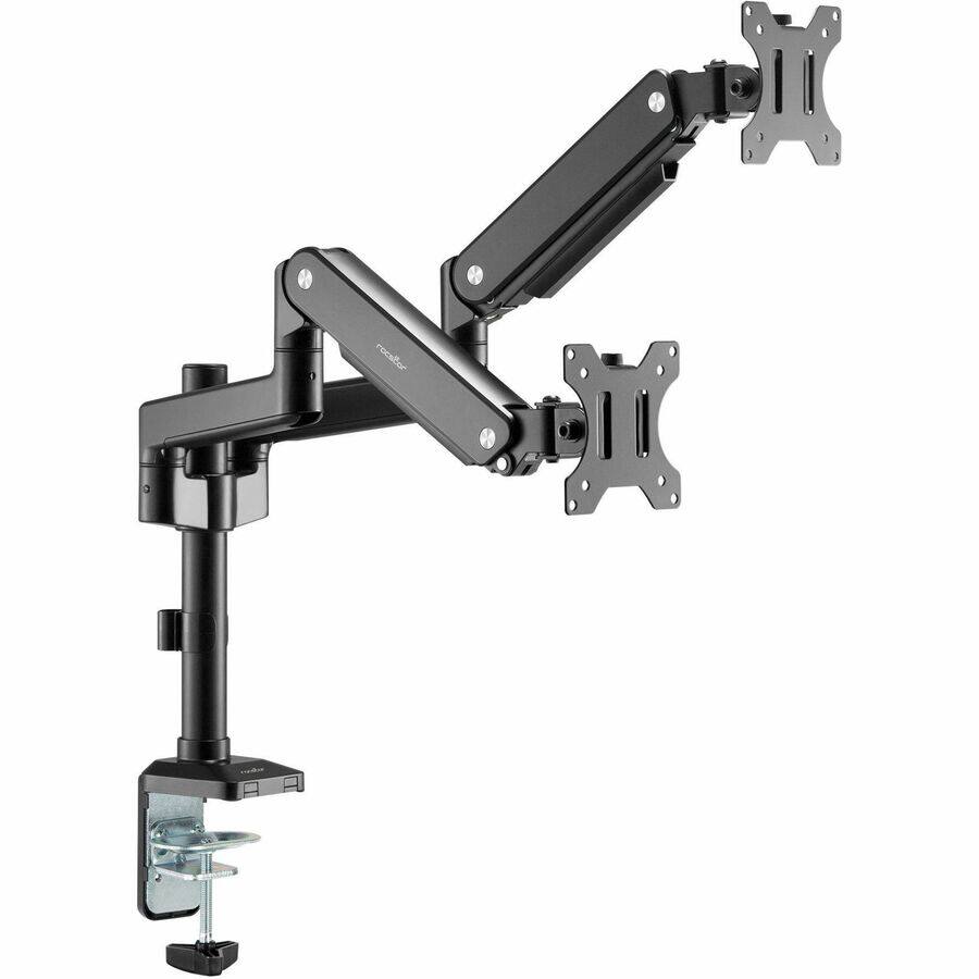 Alt View 5. Rocstor - Rocstor ErgoReach Mounting Arm for LED Display, LCD Display, Monitor - Matt Black - Landscape/Portrait - 2 Display(s) - Matt Black.