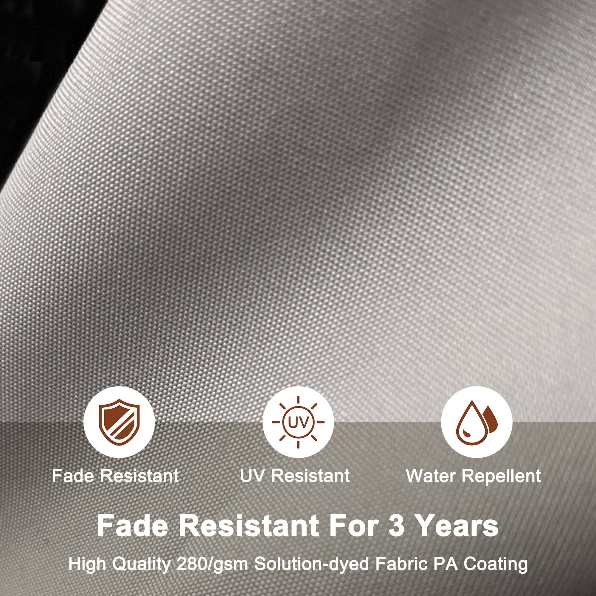 Fade Resistant  
UV Resistant  
Water Repellent  

Fade Resistant For 3 Years  

High Quality 280/gsm Solution-dyed Fabric PA Coating