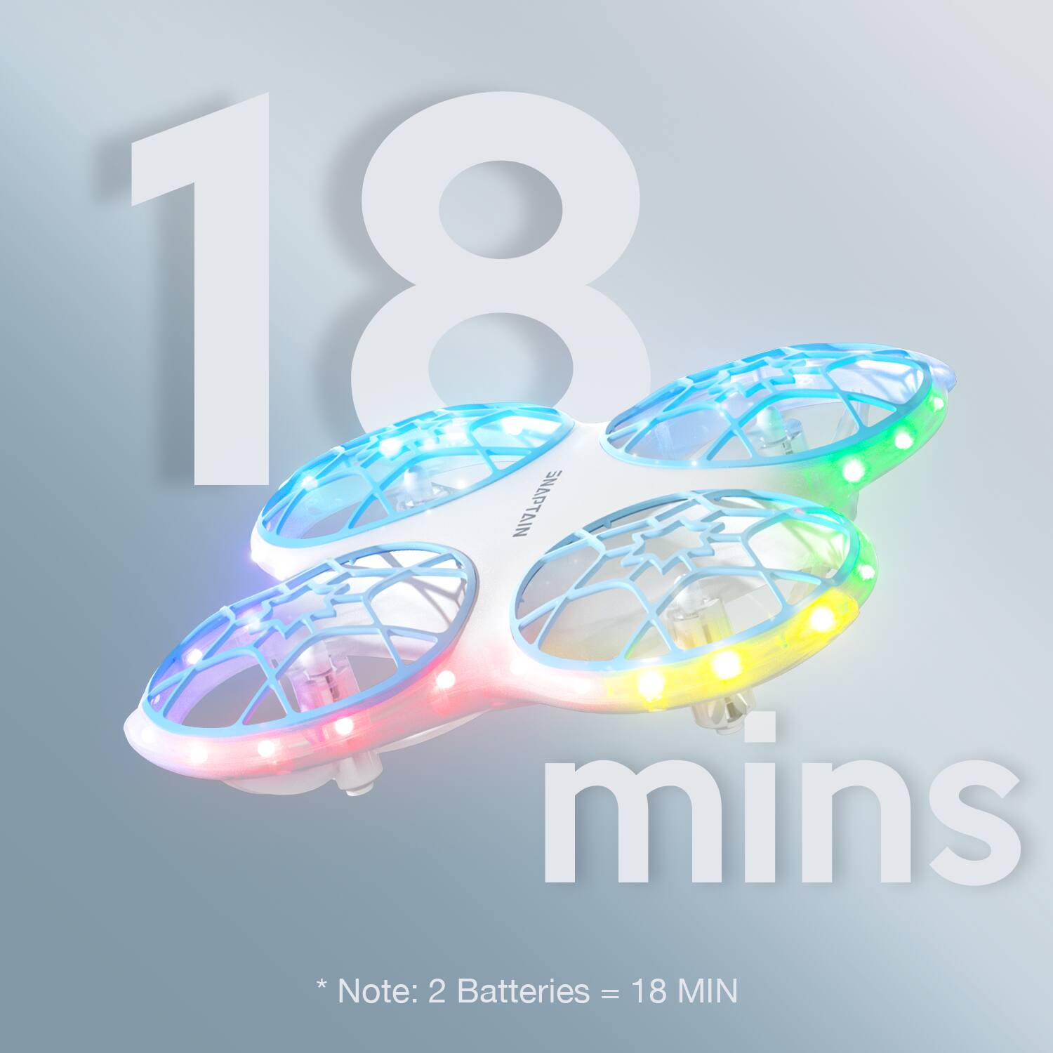 18 mins

*Note: 2 Batteries = 18 MIN