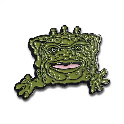 Front. TriAction Toys - Boglins King Dwork Enamel Collector Pin - Green.