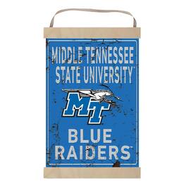Jardine - MTSU Raiders Faux Rust Banner Sign - Blue