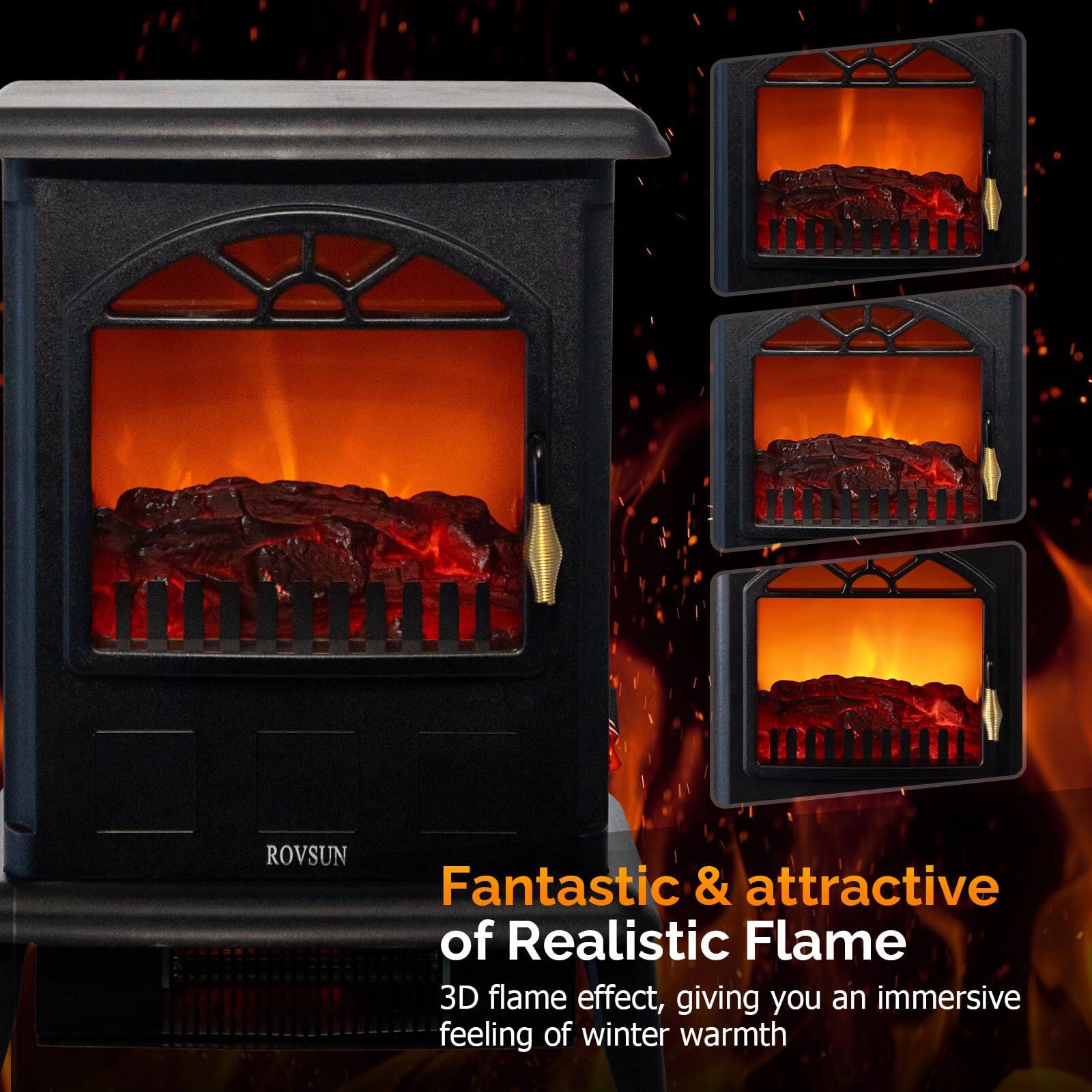 Fantastic & attractive of Realistic Flame  
3D flame effect, giving you an immersive feeling of winter warmth
