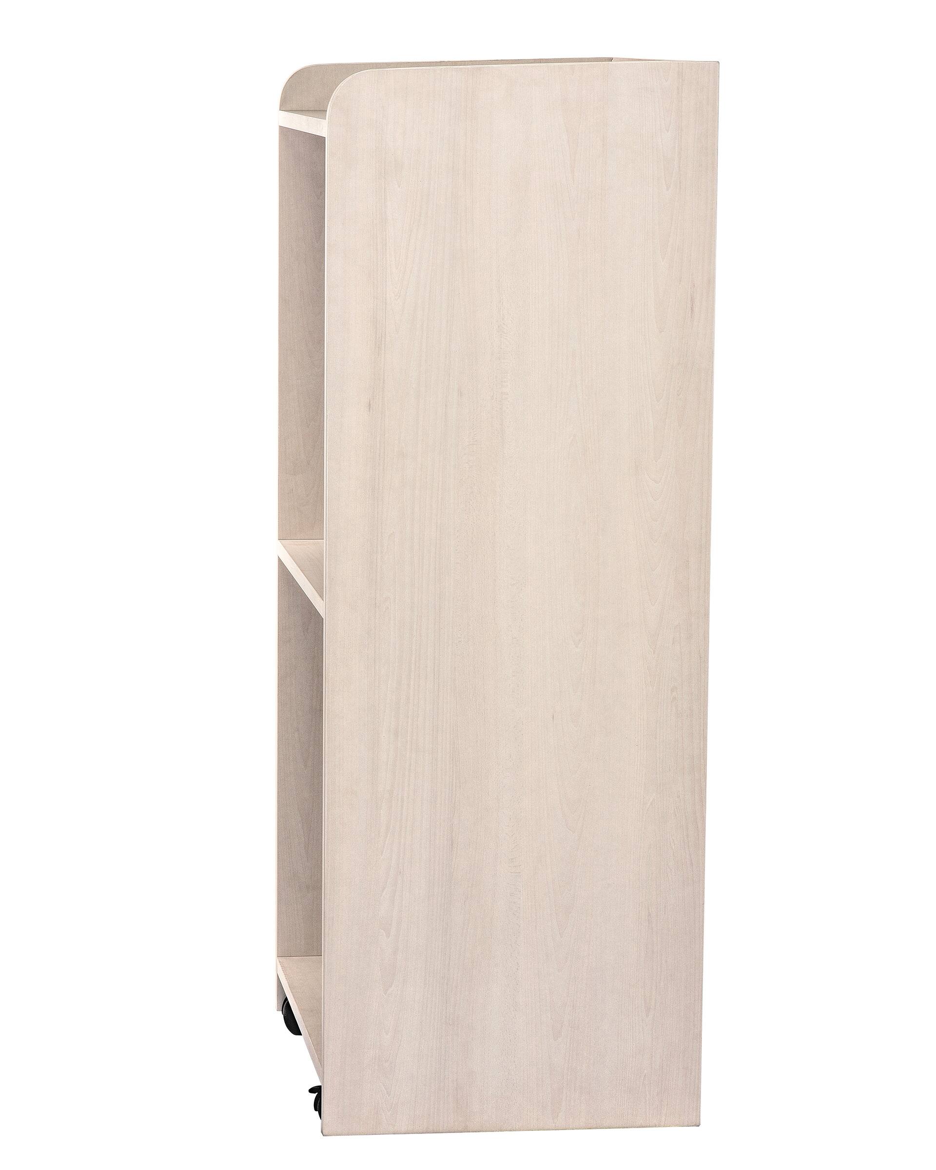 Left. AdirOffice - Podium Lectern, Wood Mobile Presentation Lectern Stand with Shelves - White.