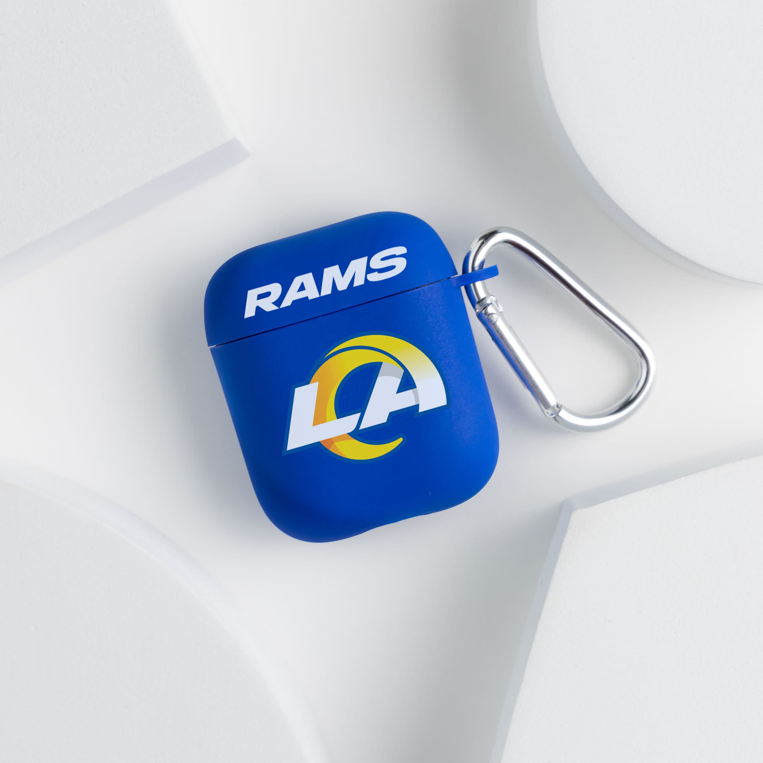 Alt View 2. Artinian - Blue Los Angeles Rams AirPods Case Cover - Blue.
